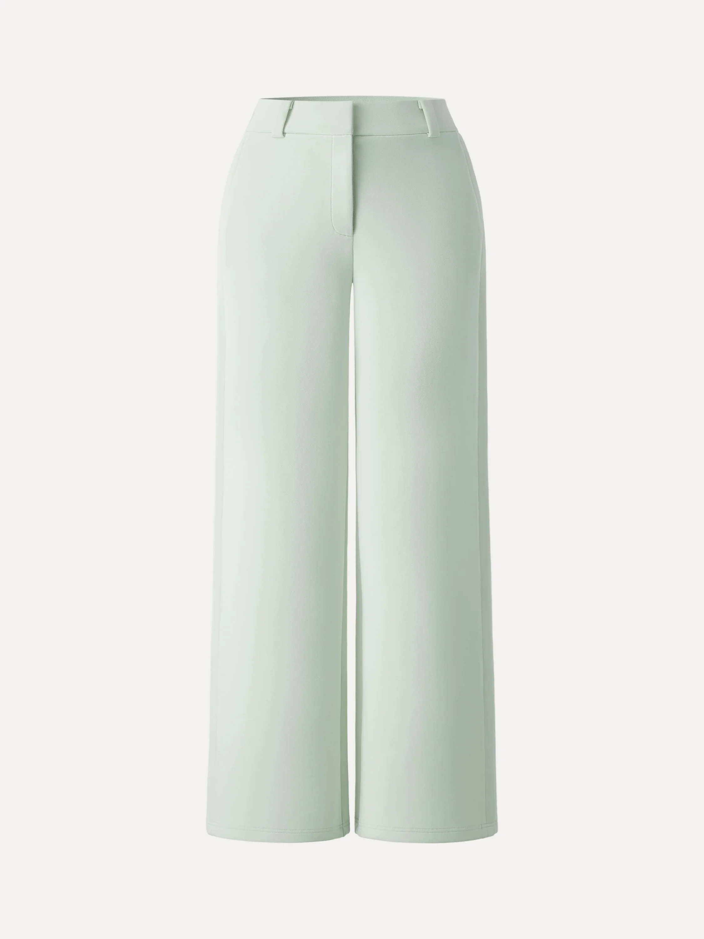 Stretchy Mid Rise Fly-Front Wide Leg Trousers - Image 20