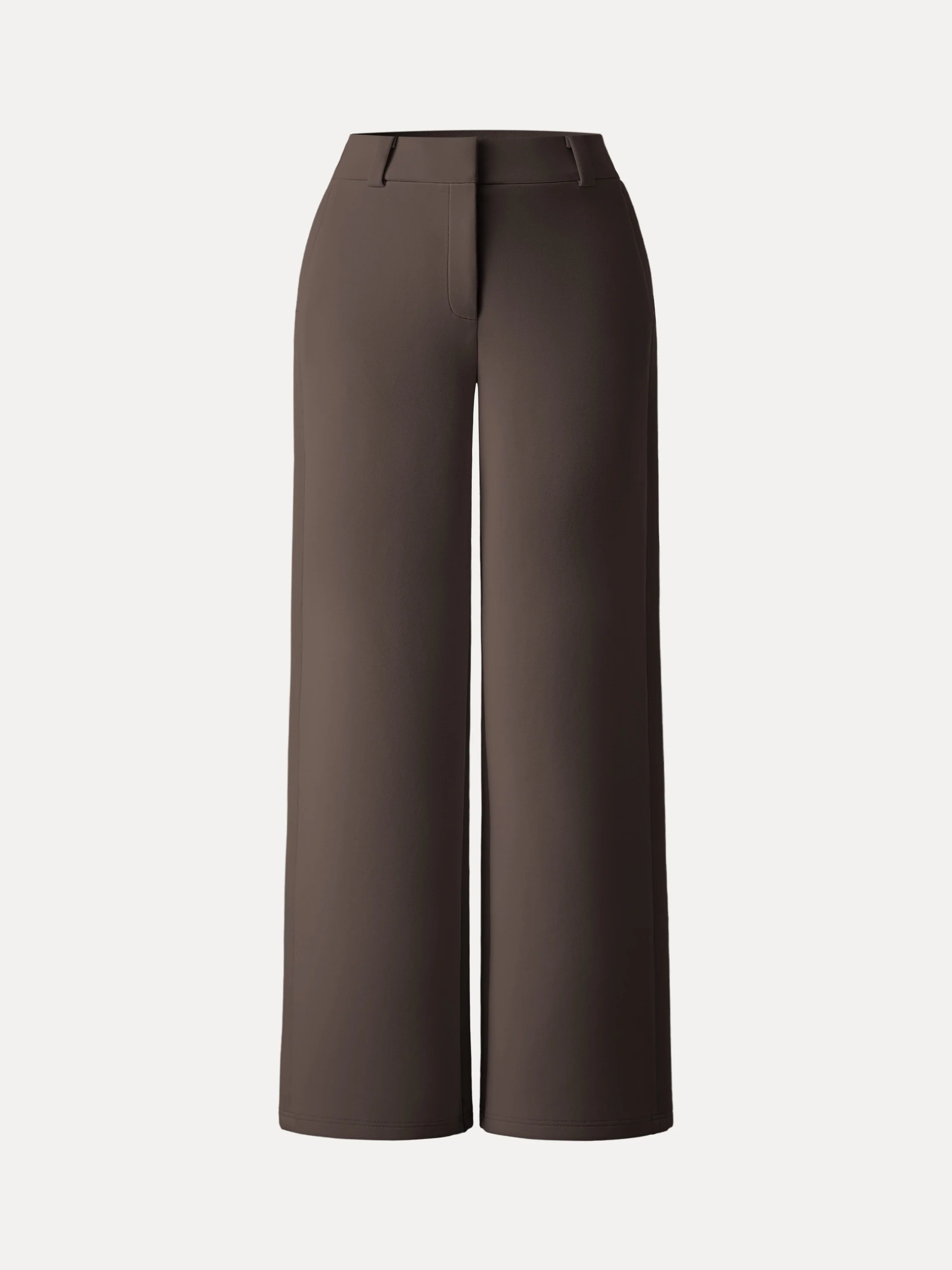 Stretchy Mid Rise Fly-Front Wide Leg Trousers - Image 21