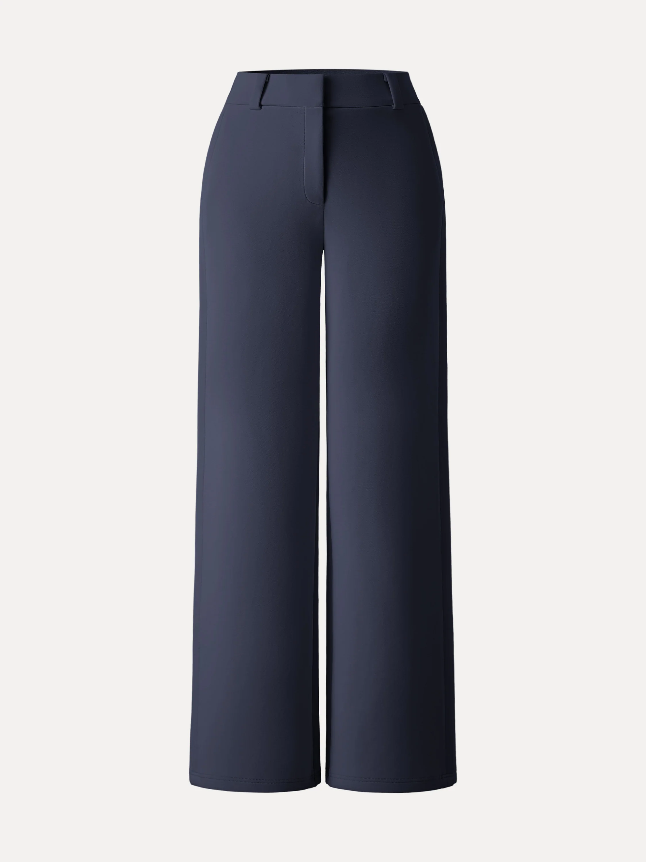 Stretchy Mid Rise Fly-Front Wide Leg Trousers - Image 23
