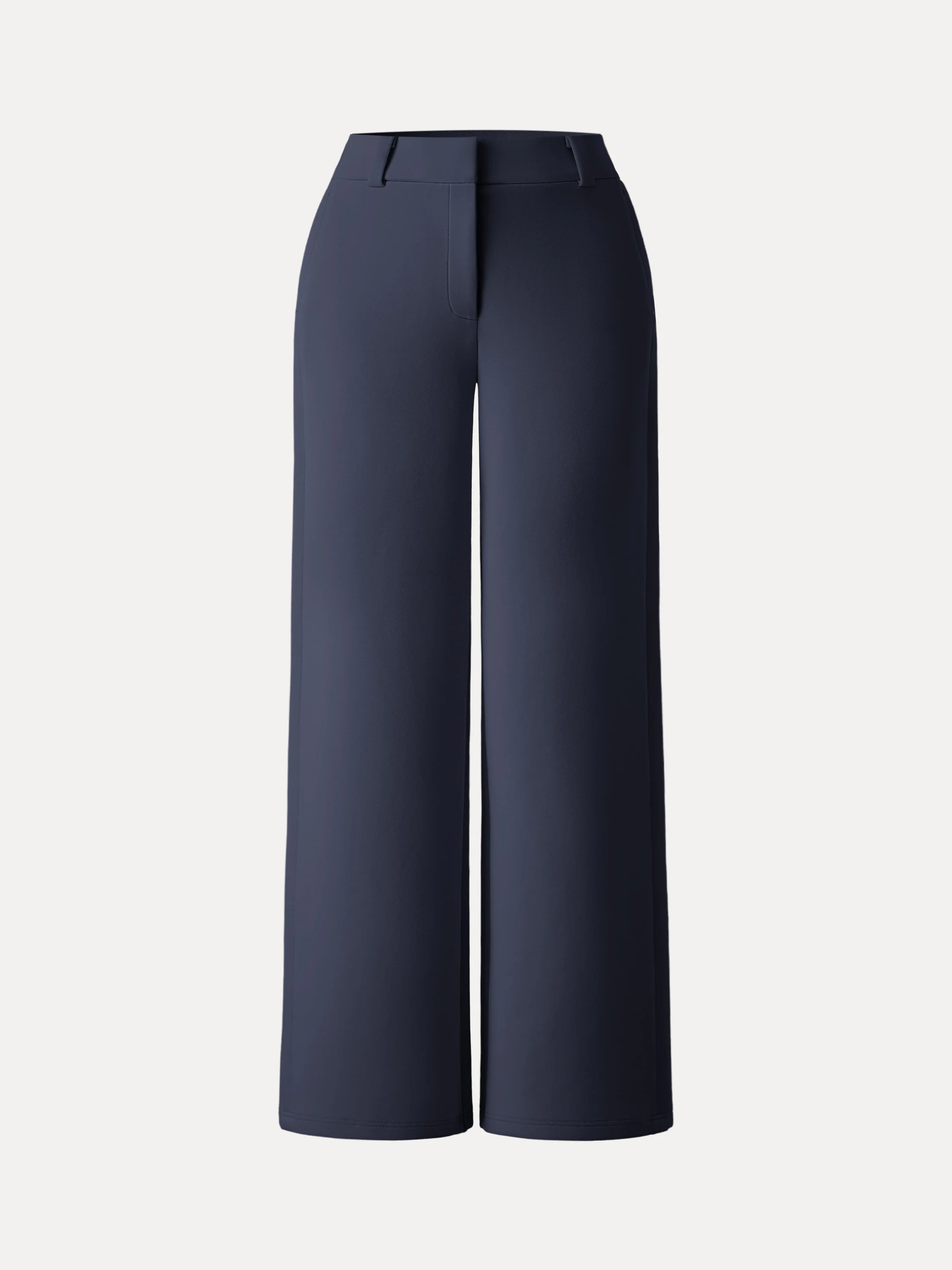 Stretchy Mid Rise Fly-Front Wide Leg Trousers - Image 24