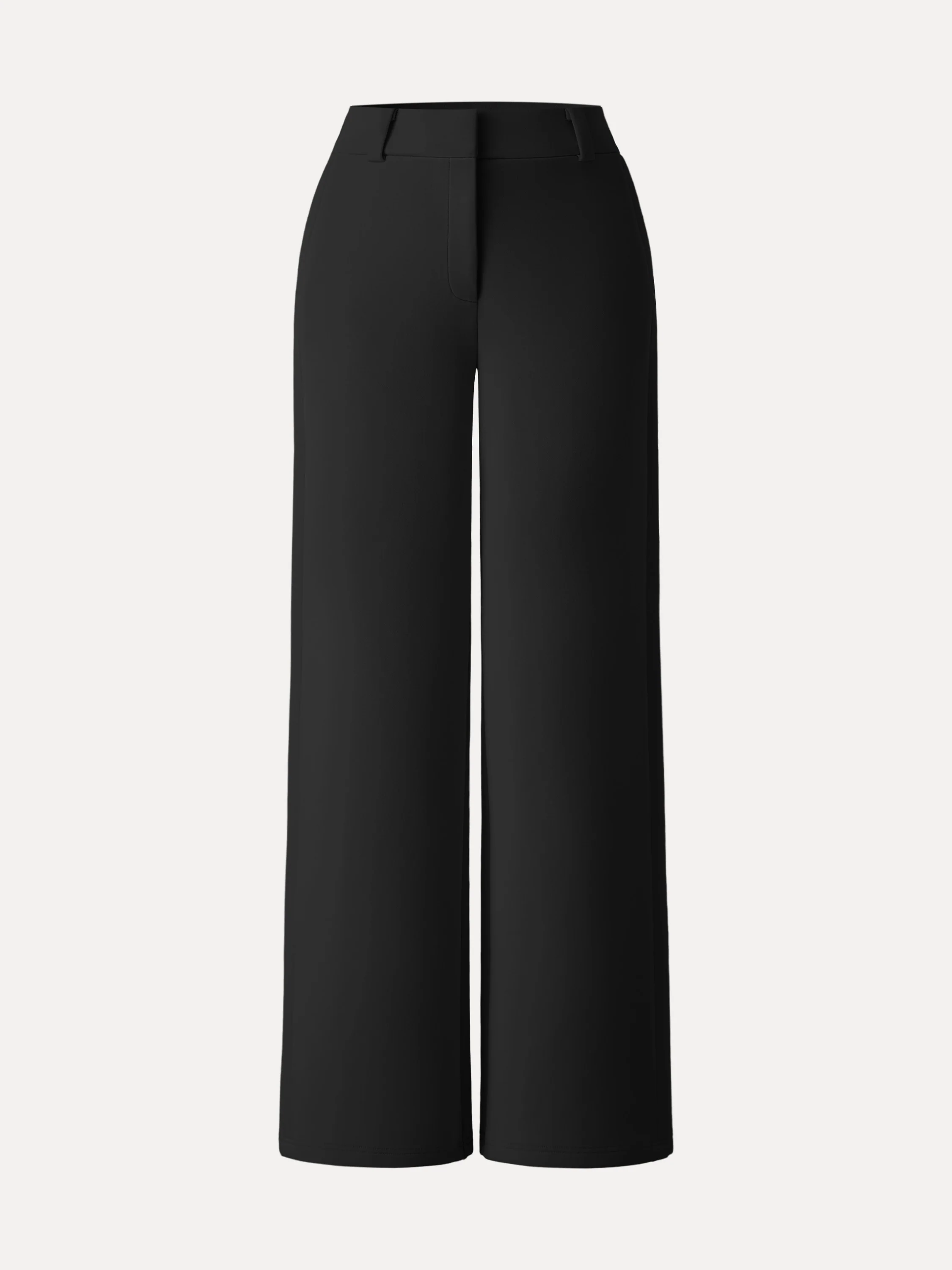 Stretchy Mid Rise Fly-Front Wide Leg Trousers - Image 25