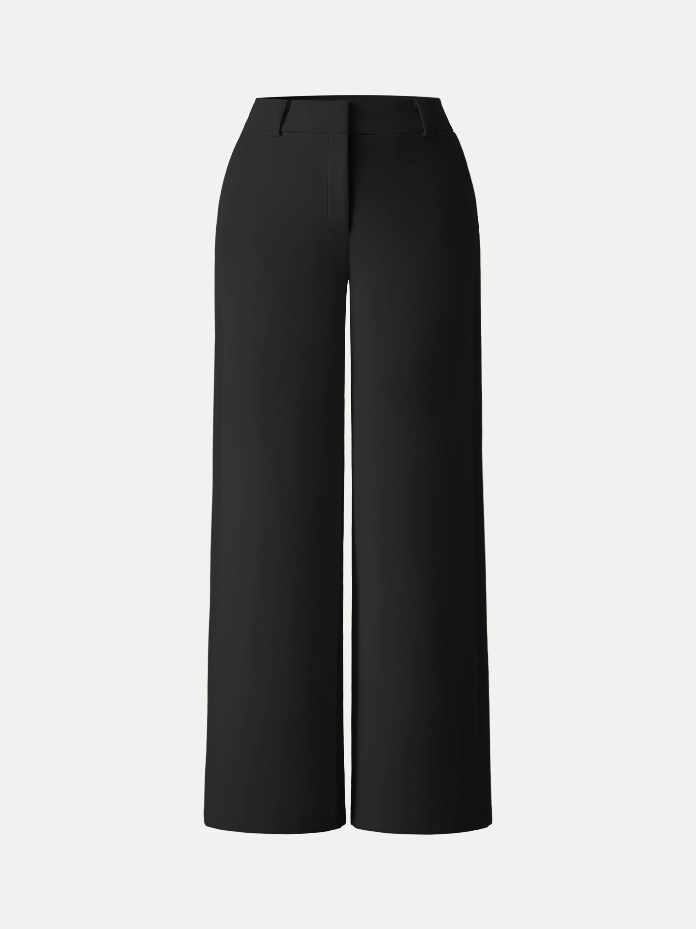 Stretchy Mid Rise Fly-Front Wide Leg Trousers - Image 26