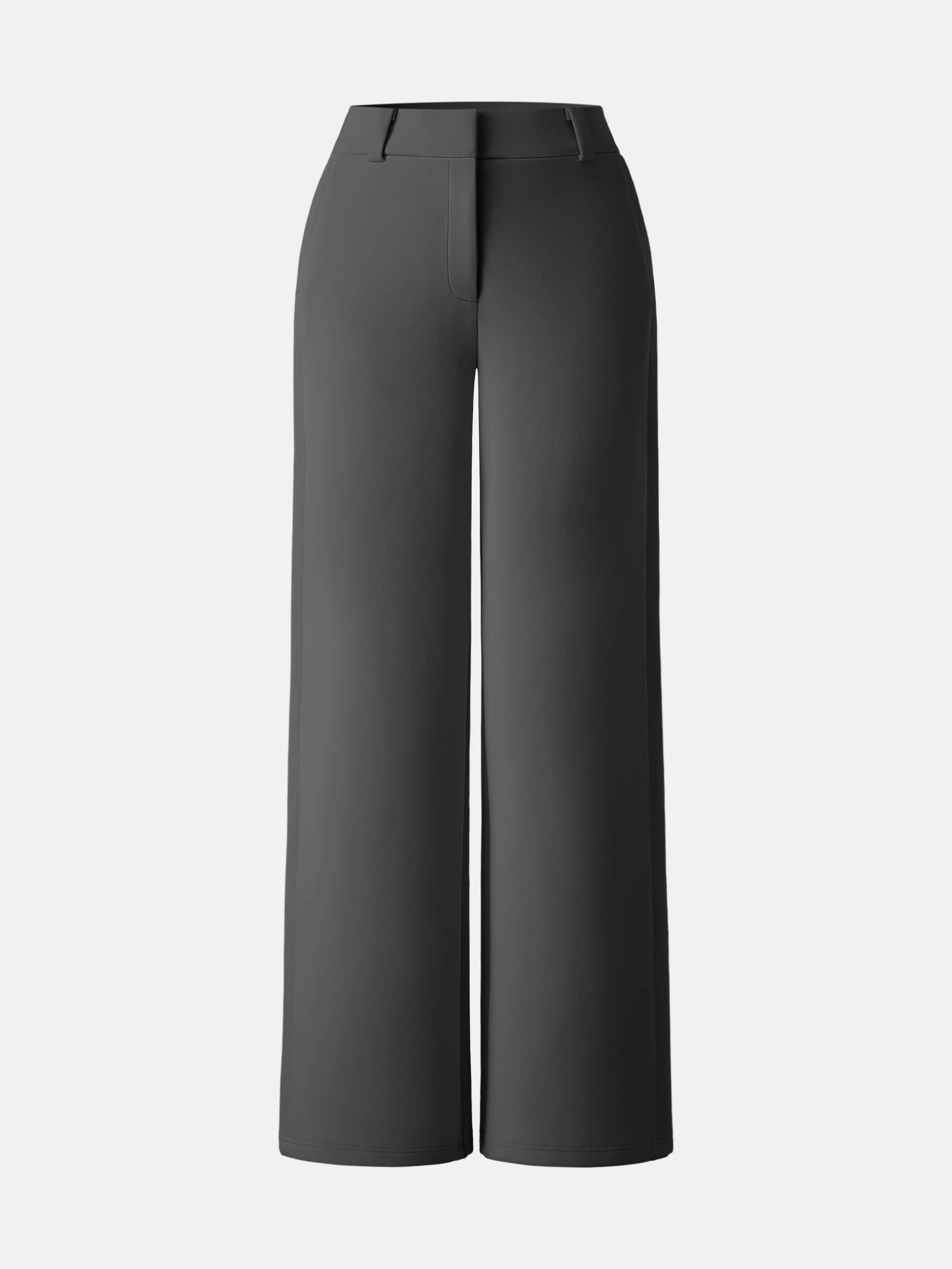 Stretchy Mid Rise Fly-Front Wide Leg Trousers - Image 27