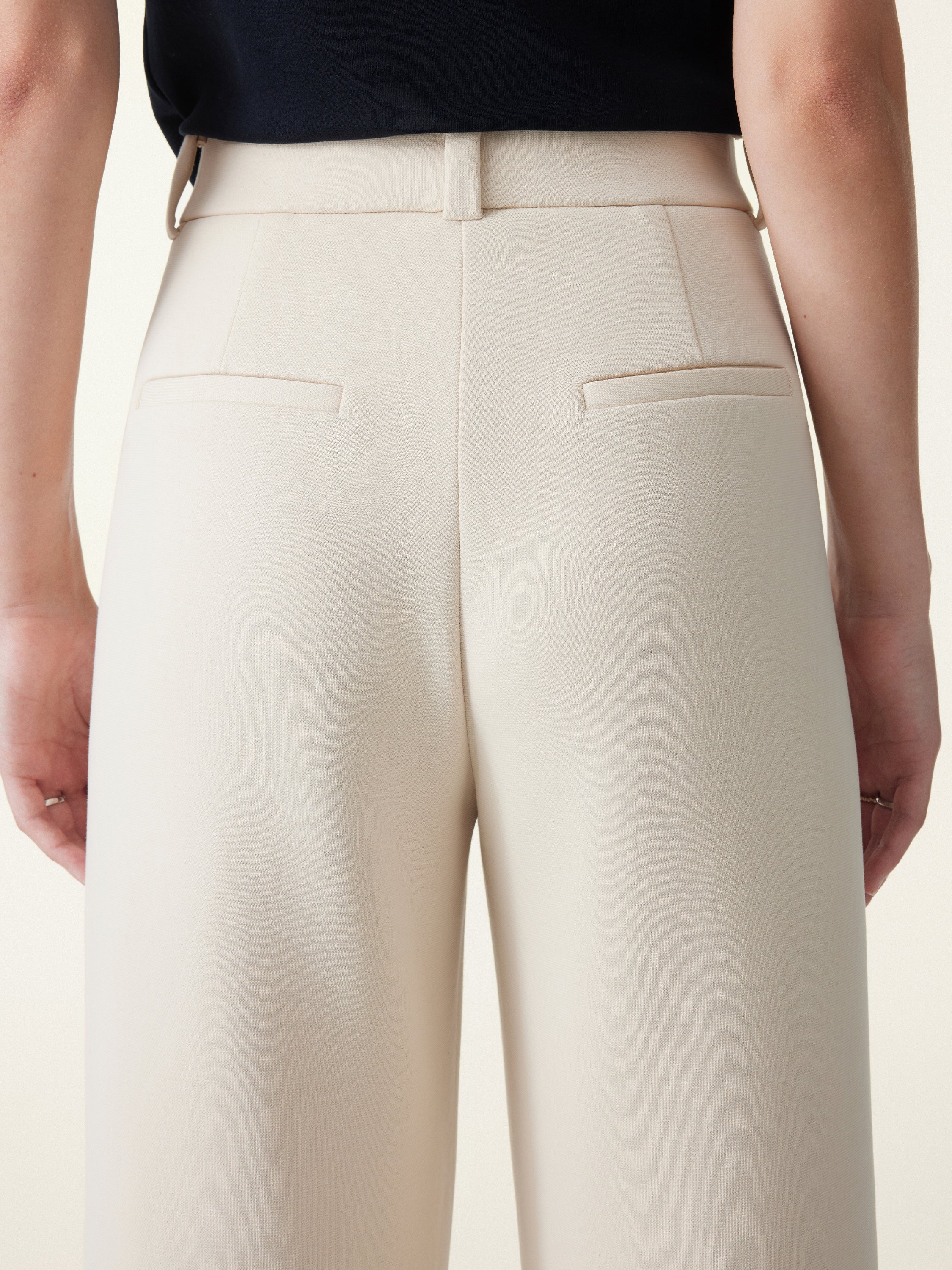 Stretchy Mid Rise Fly-Front Wide Leg Trousers - Image 7