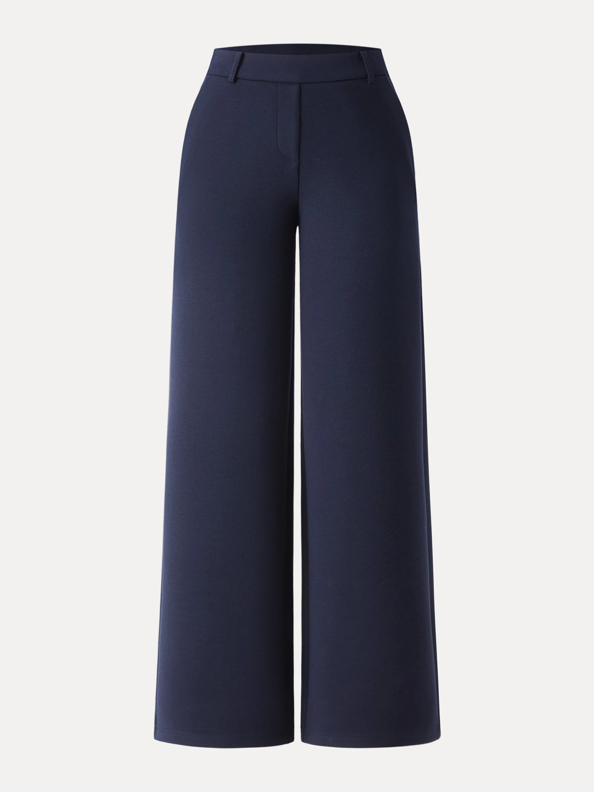 Stretchy Mid Rise Straight Leg Pull-on Pants with Pockets - Image 23