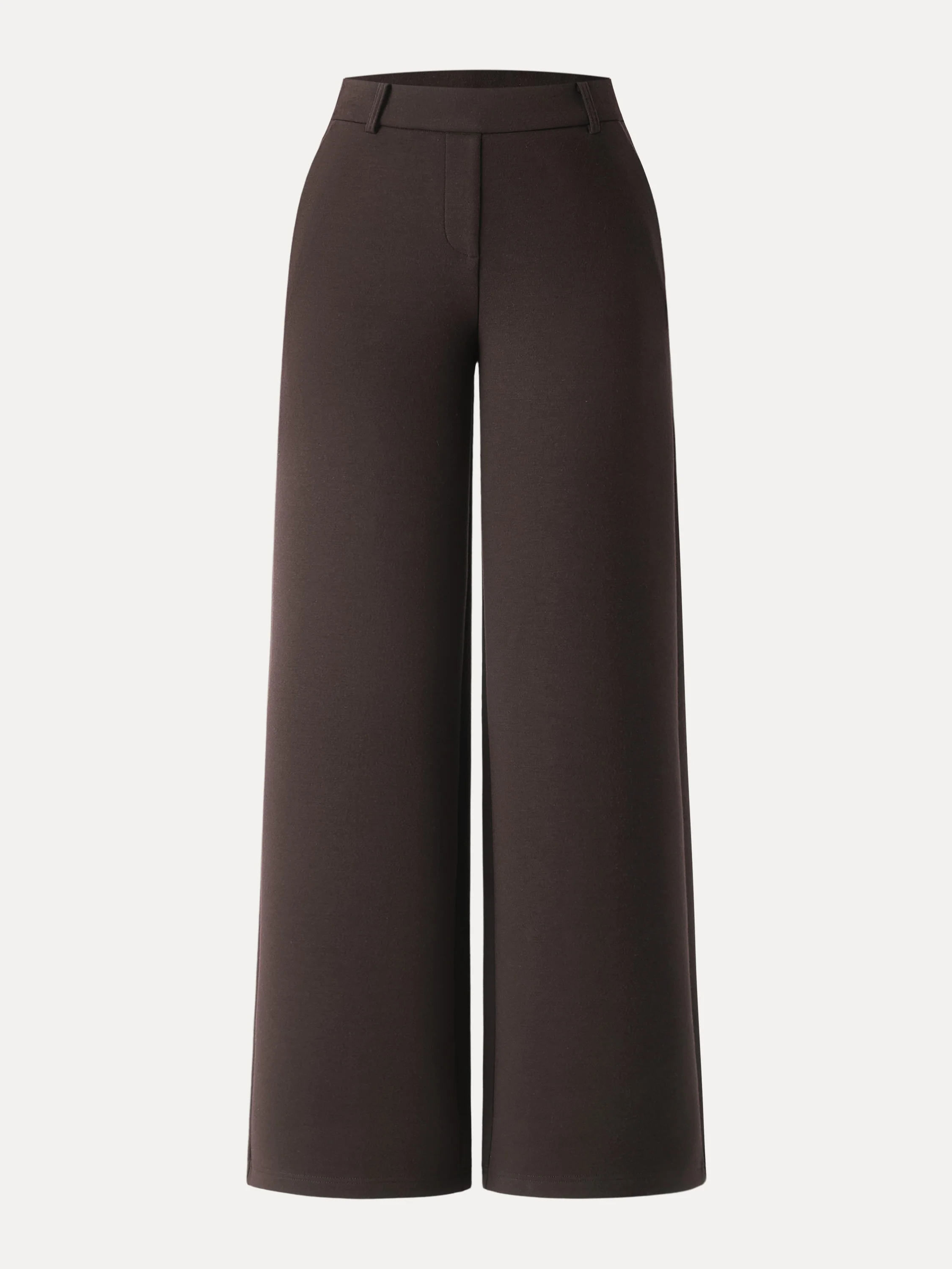 Stretchy Mid Rise Straight Leg Pull-on Pants with Pockets - Image 25