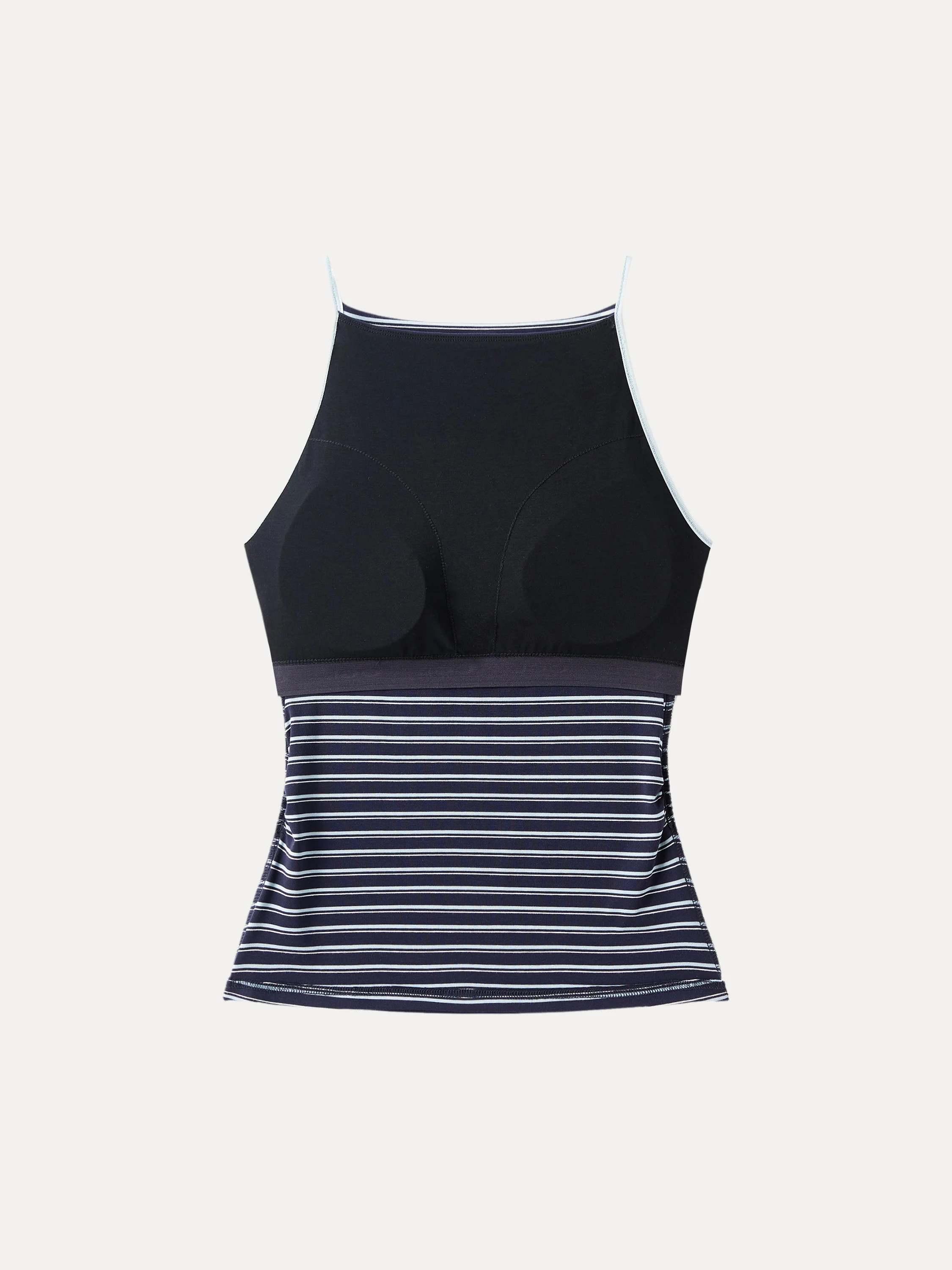 Striped Side Ruched Spaghetti New Airy Bra Tank - Image 10