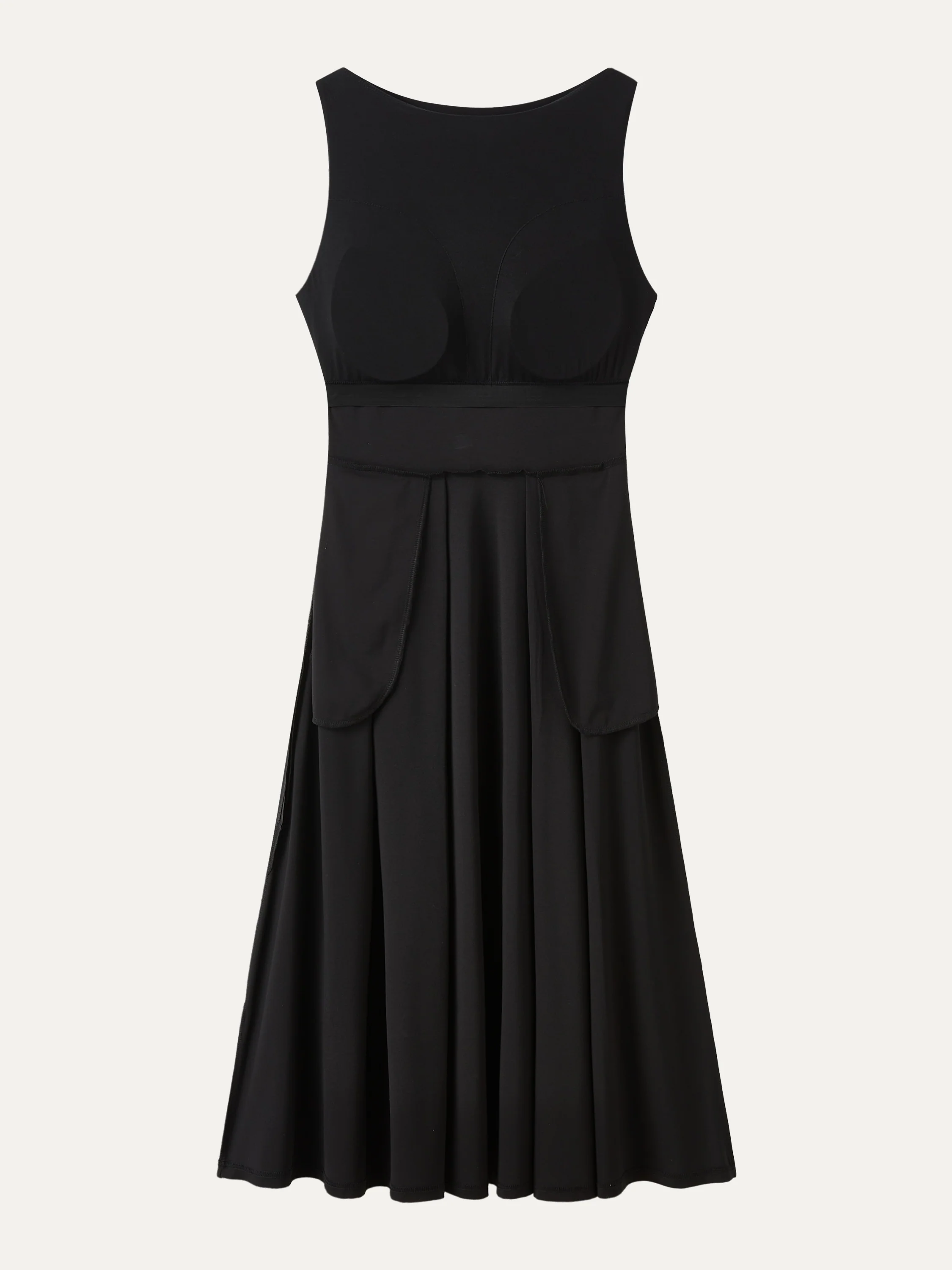 Boatneck Bamboo Ponte Bra Midi Dress with Pockets - Image 10