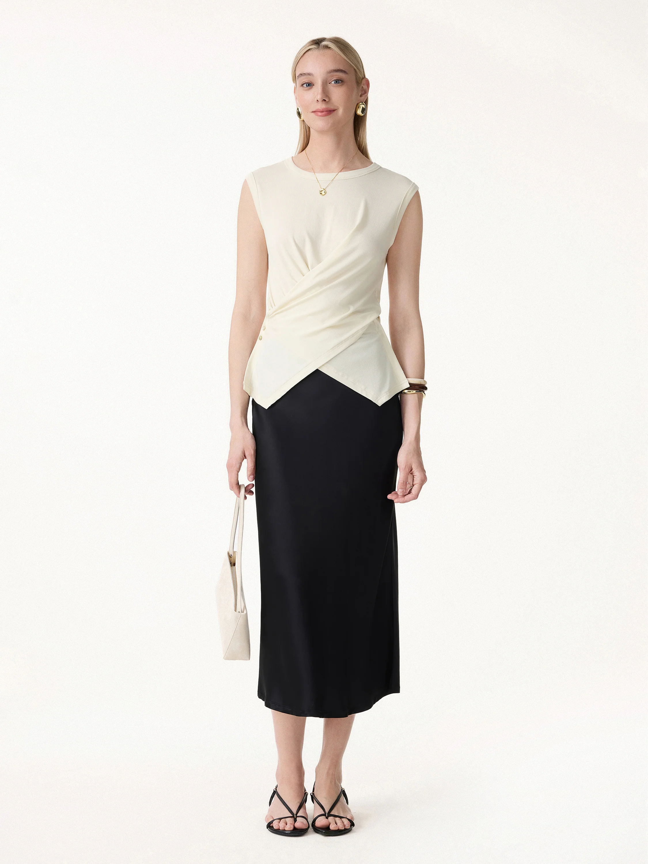Summer Airy Linen Crossover Top - Image 4