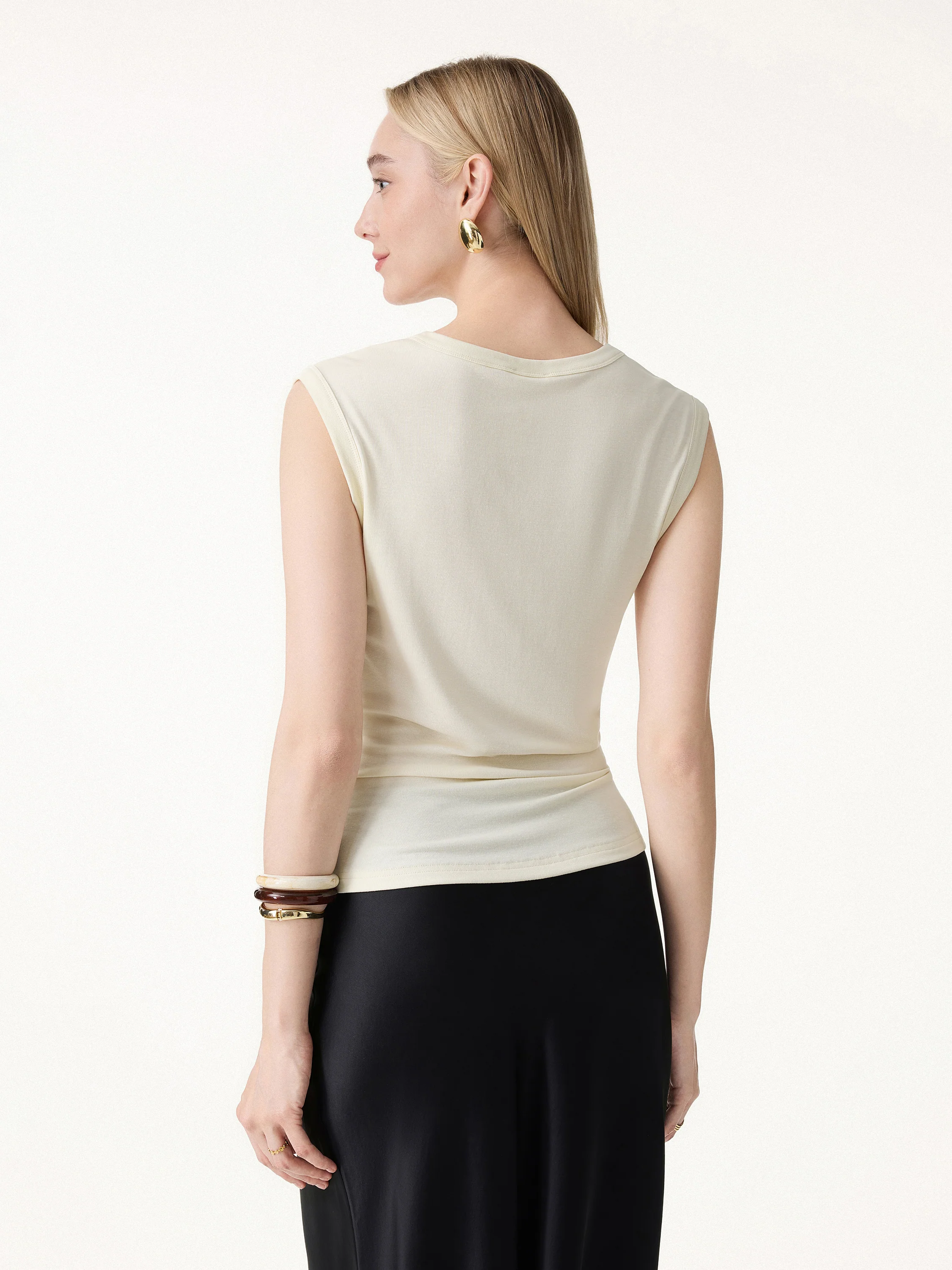 Summer Airy Linen Crossover Top - Image 5