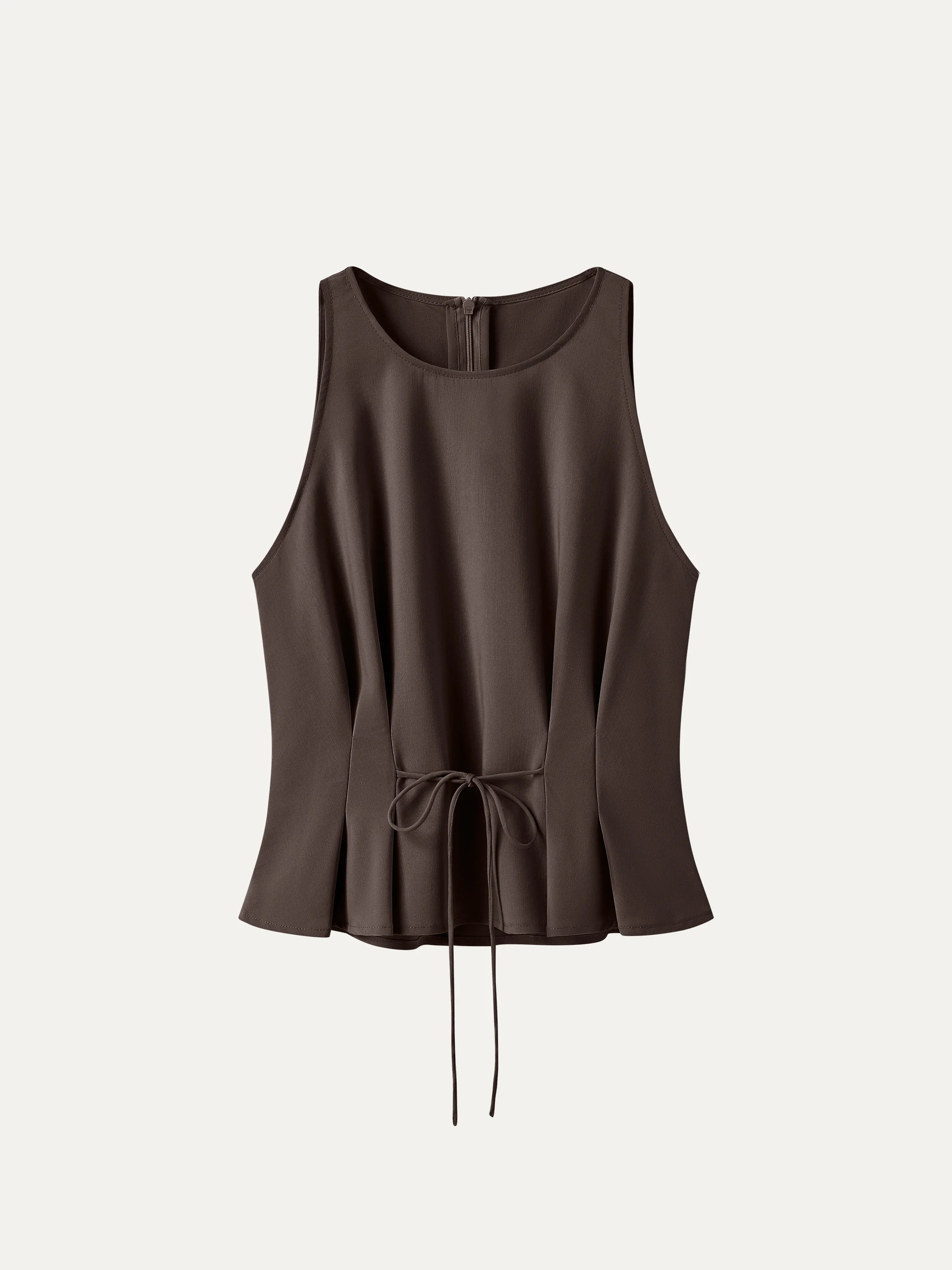 Summer Linen Pleated Self-Tie Top - Image 12