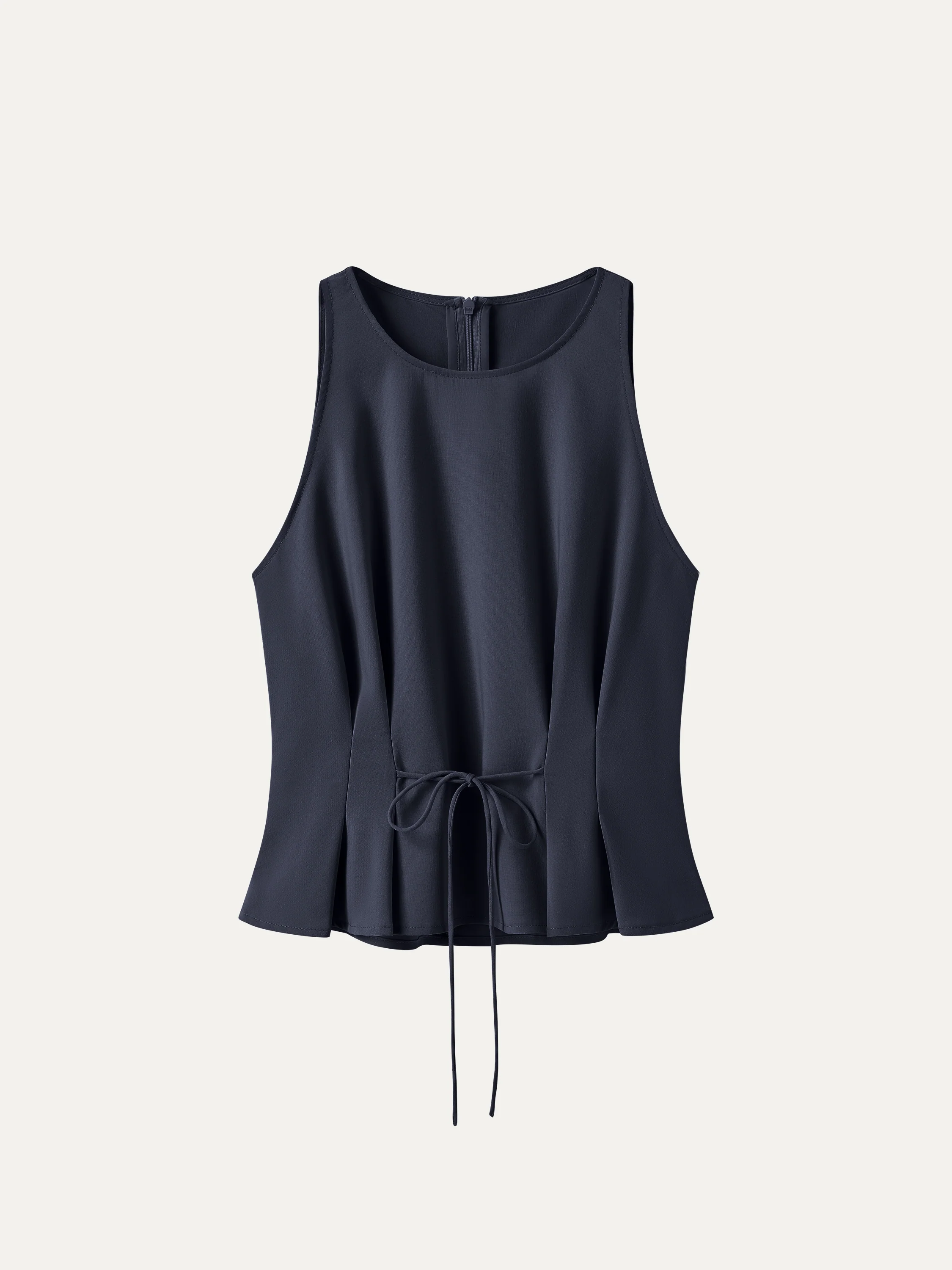 Summer Linen Pleated Self-Tie Top - Image 14