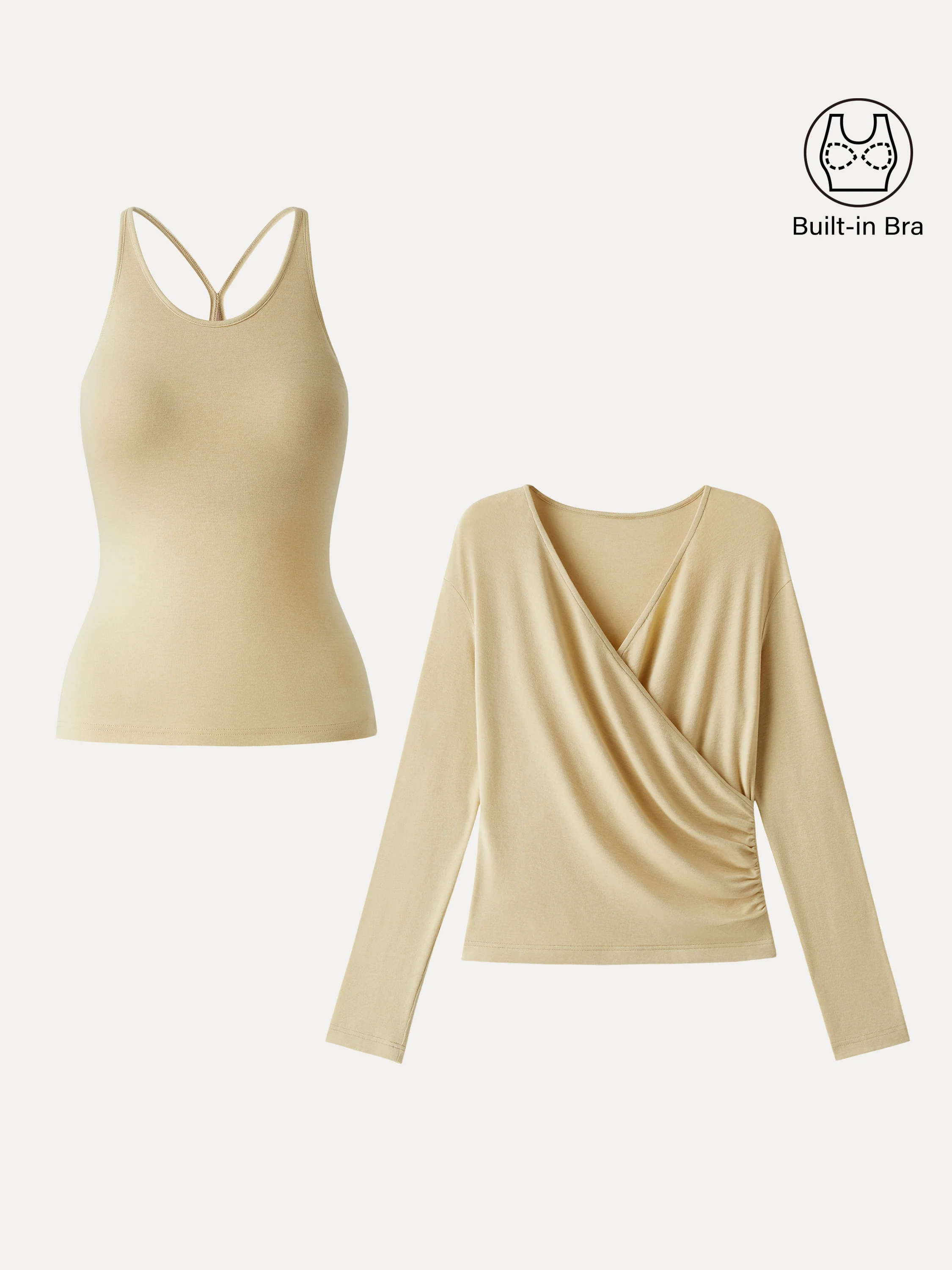 Summer Two-Piece Set Cami with Surplice Ruched Top - Image 10