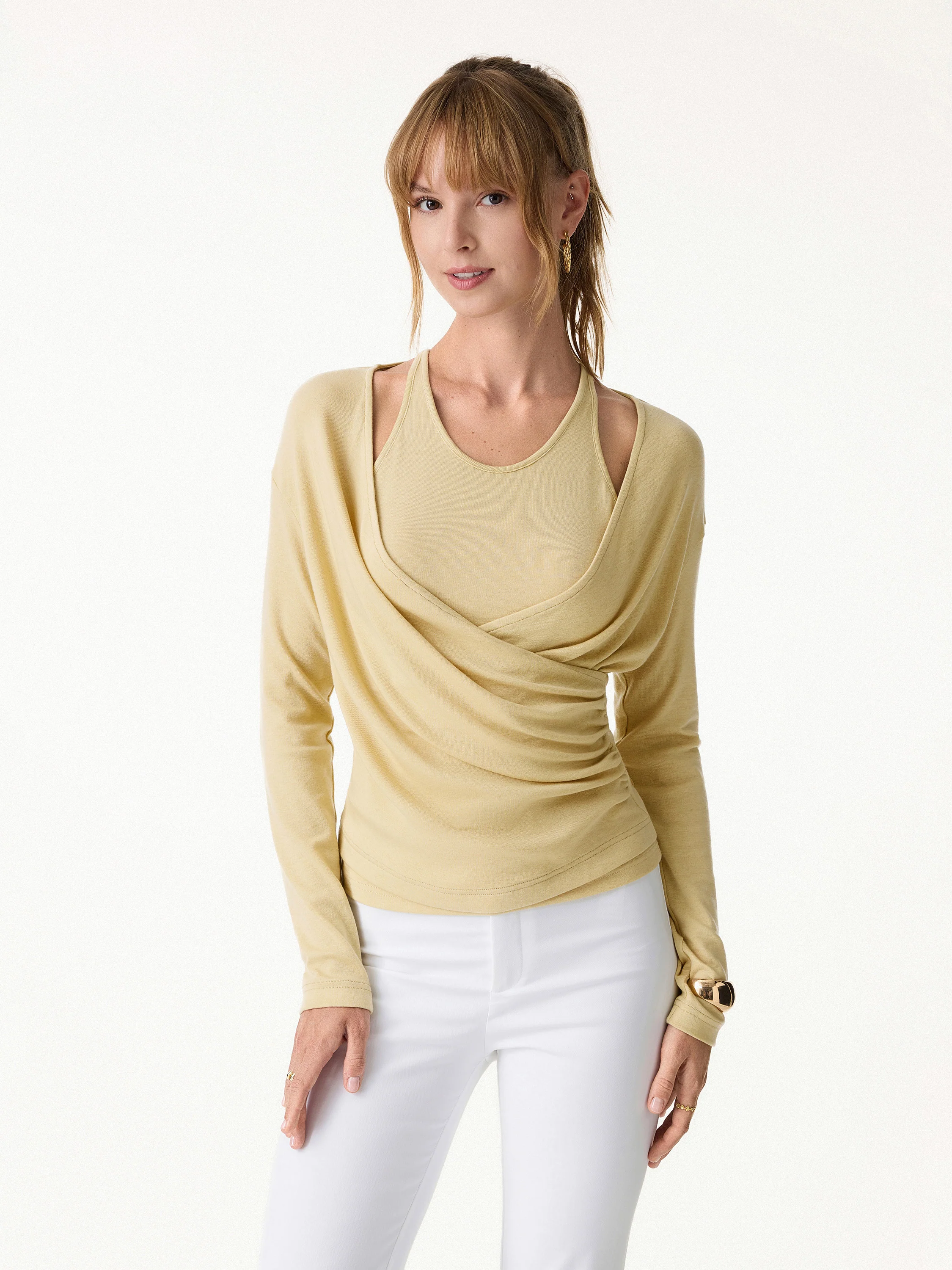 Summer Two-Piece Set Cami with Surplice Ruched Top - Image 5