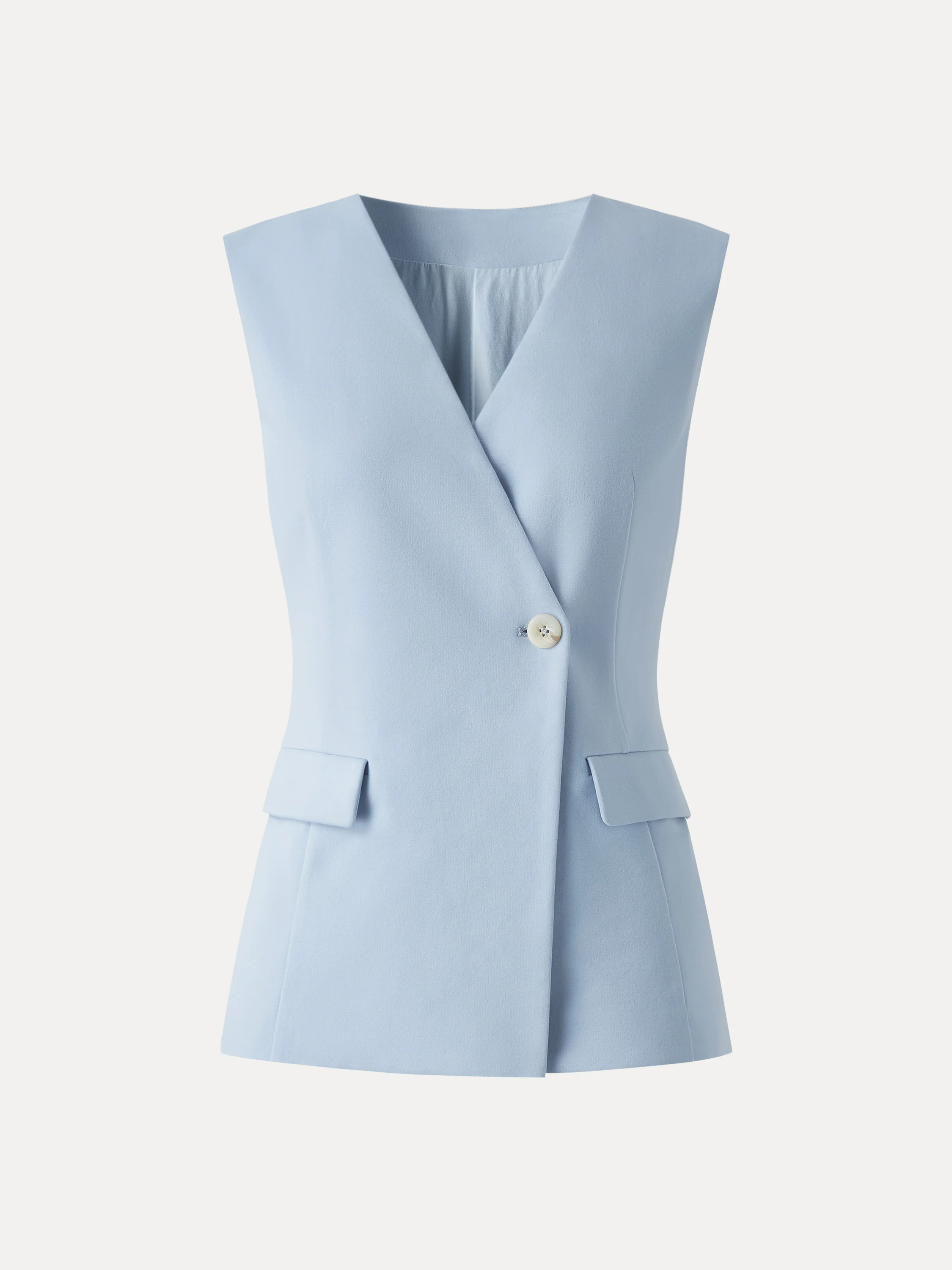 Summer V-Neck Office Staple Waistcoat with Pockets - Image 11