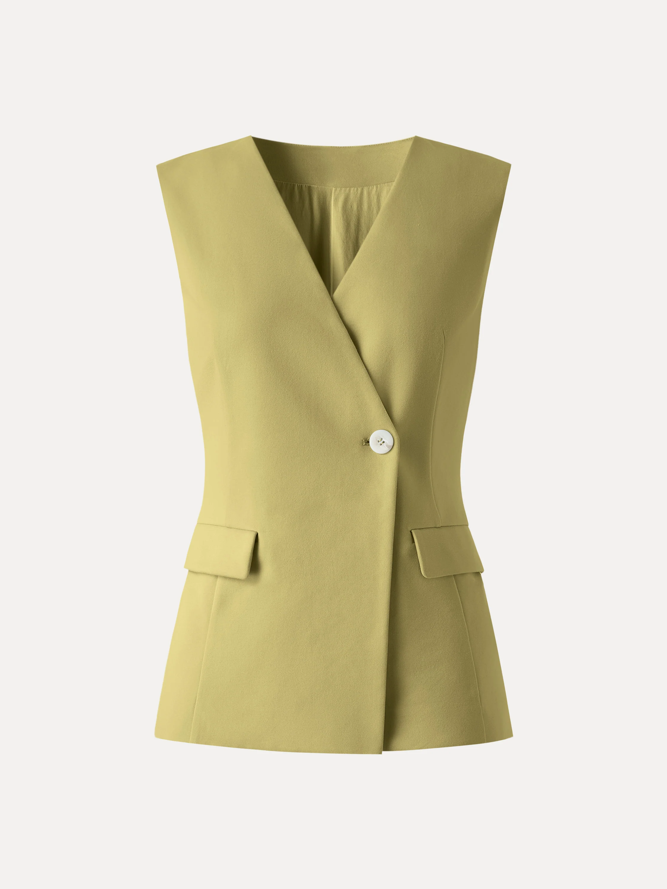 Summer V-Neck Office Staple Waistcoat with Pockets - Image 12