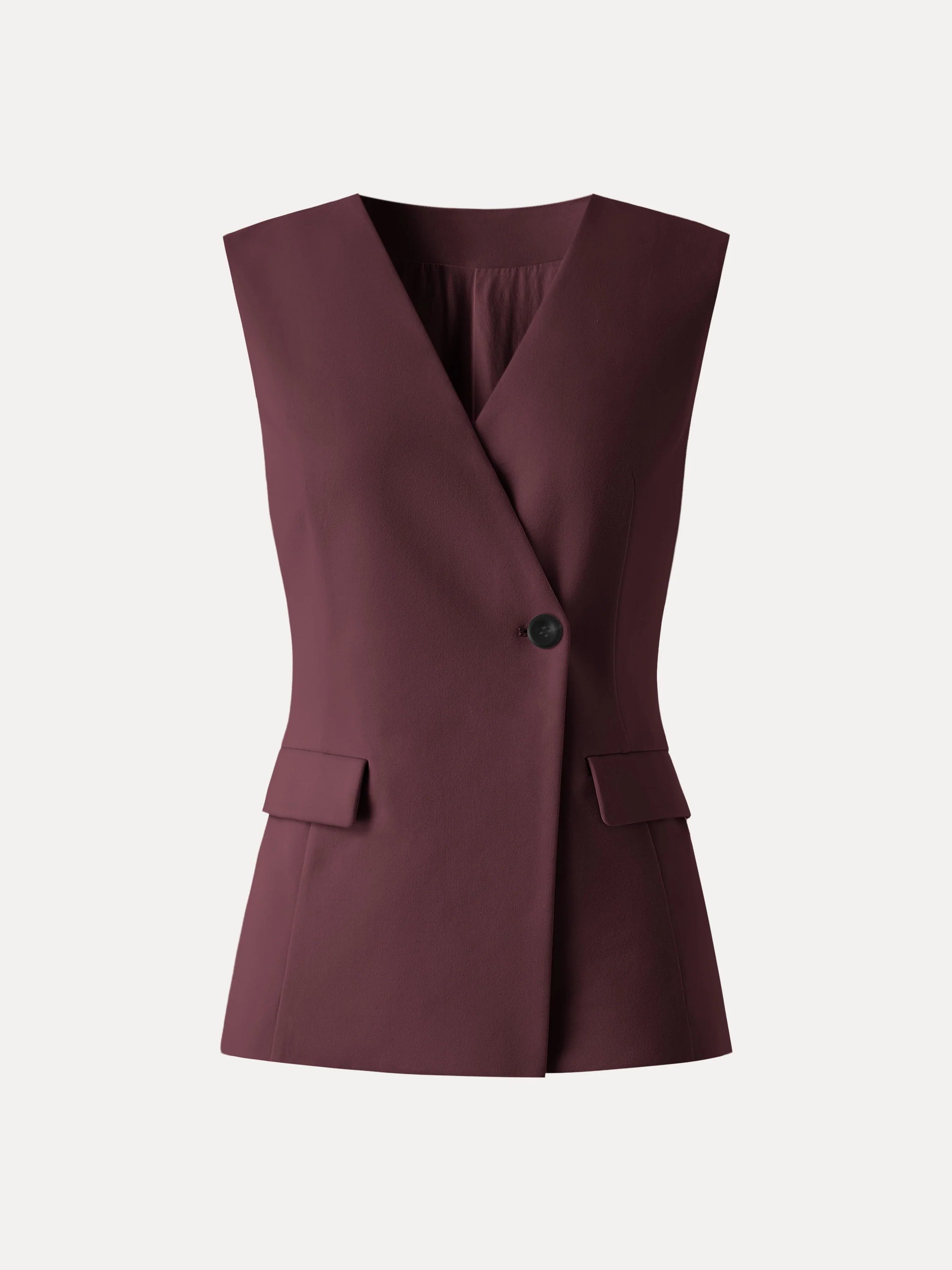Summer V-Neck Office Staple Waistcoat with Pockets - Image 14