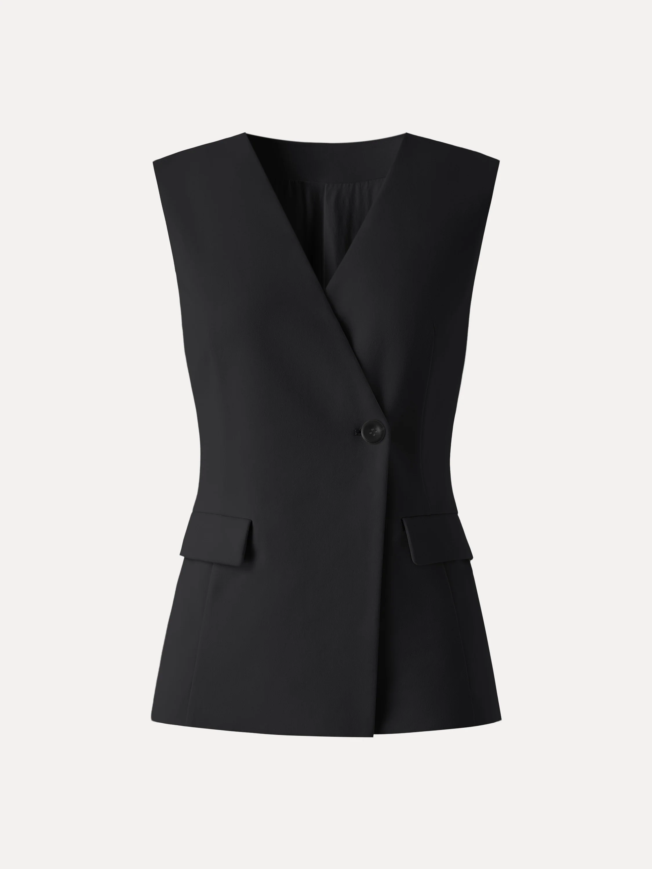 Summer V-Neck Office Staple Waistcoat with Pockets - Image 17