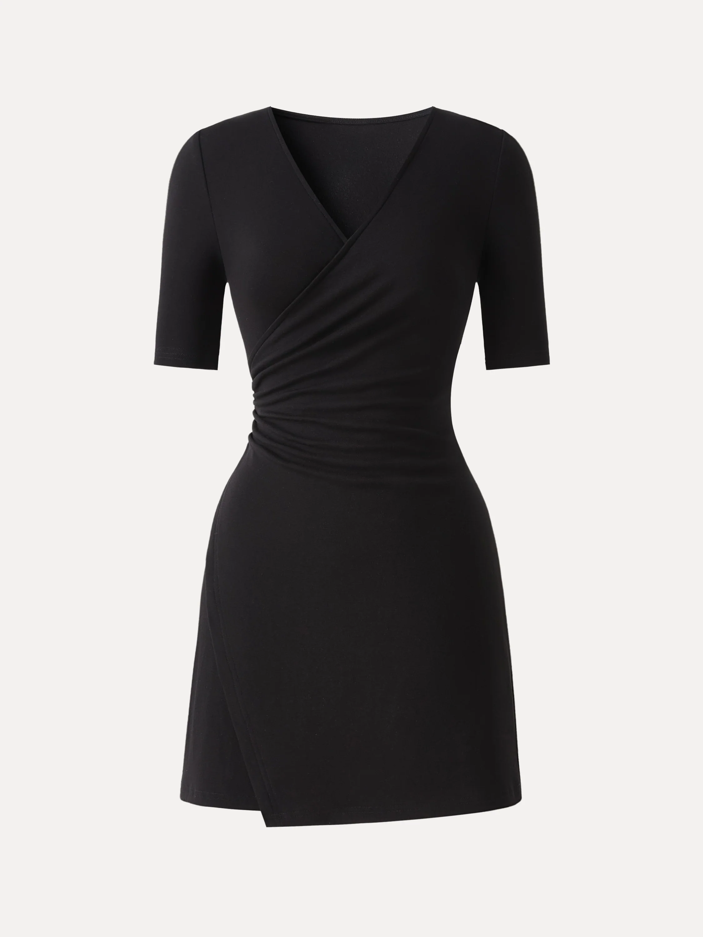 Surplice Ruched Fit-and-Flare Mini Dress - Image 10