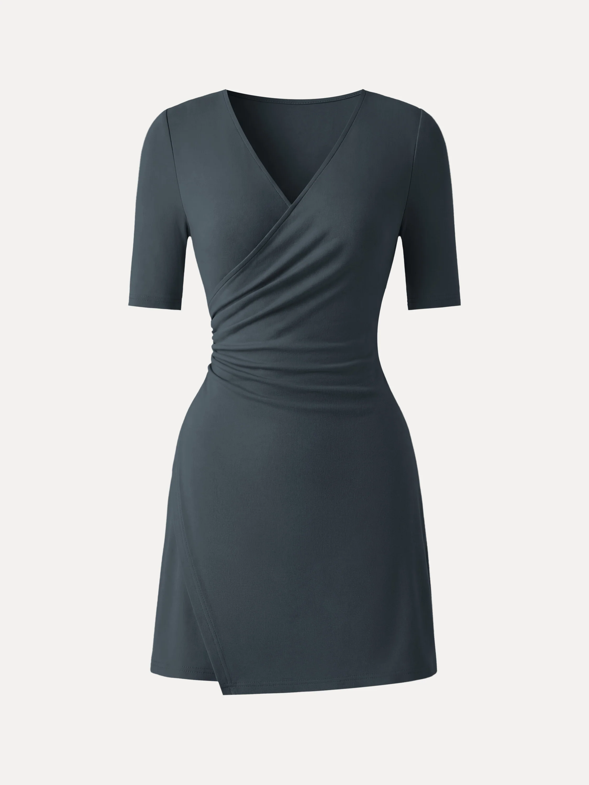 Surplice Ruched Fit-and-Flare Mini Dress - Image 13