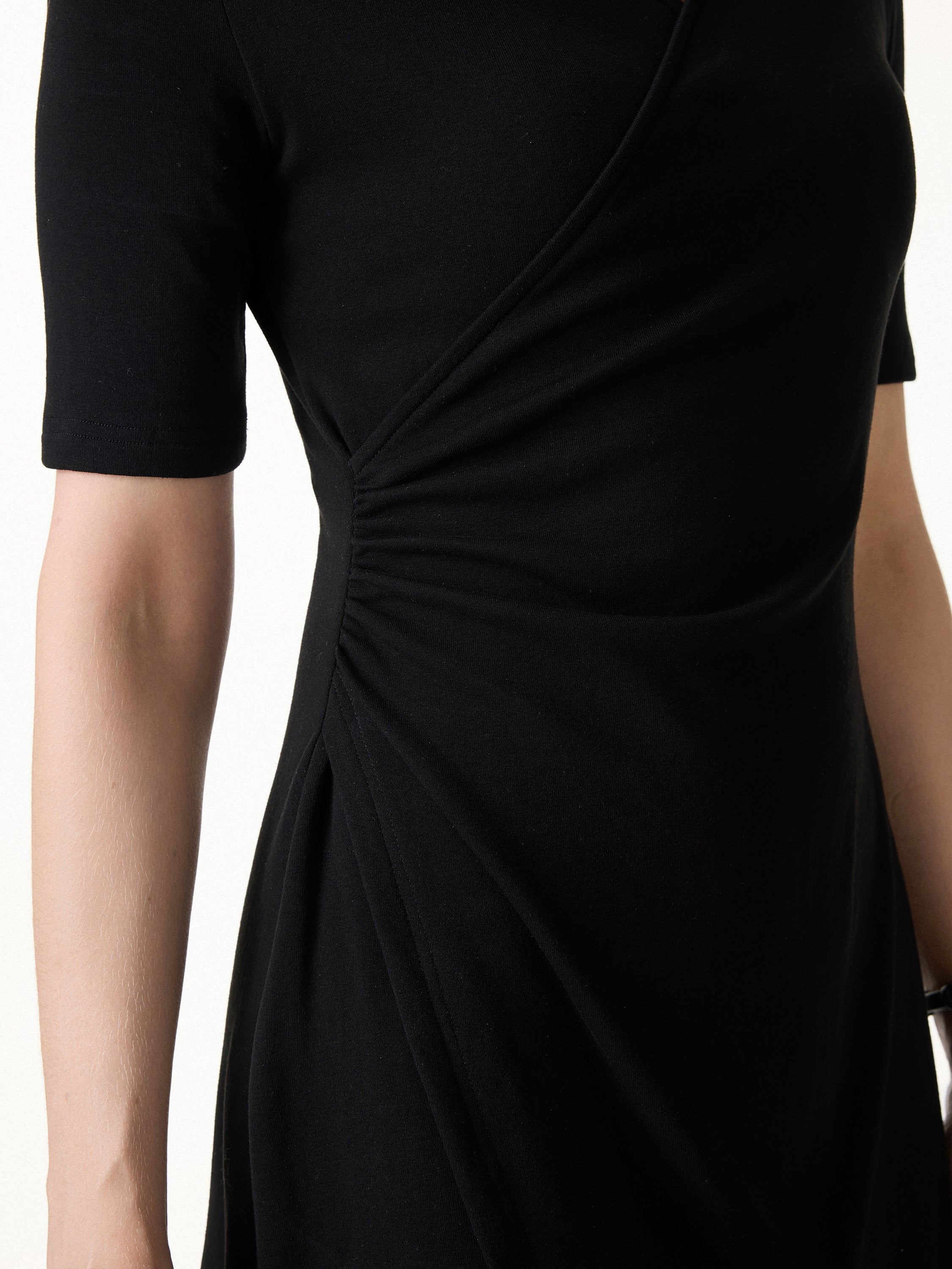 Surplice Ruched Fit-and-Flare Mini Dress - Image 2