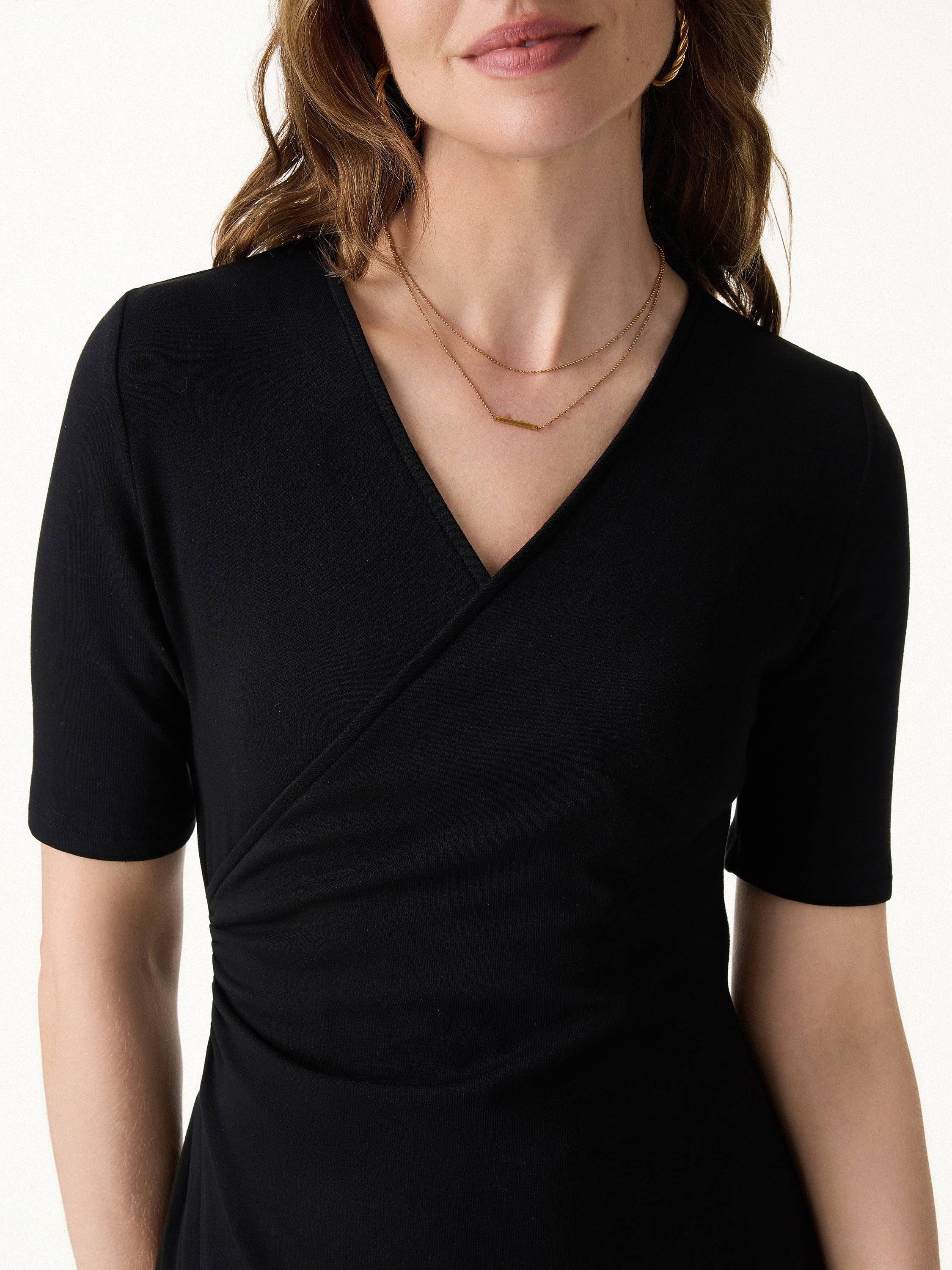 Surplice Ruched Fit-and-Flare Mini Dress - Image 5