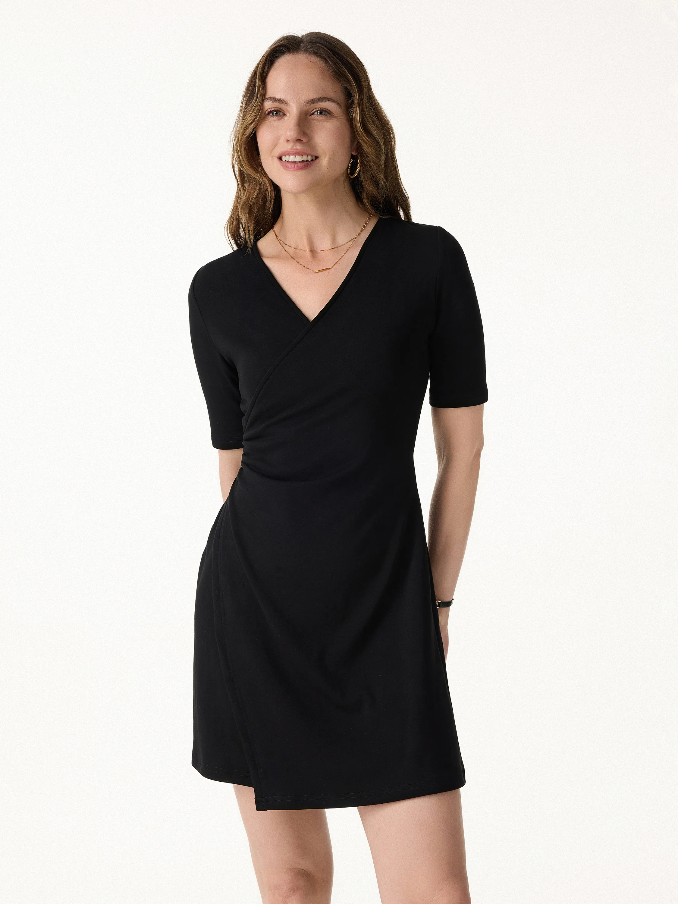 Surplice Ruched Fit-and-Flare Mini Dress - Image 6