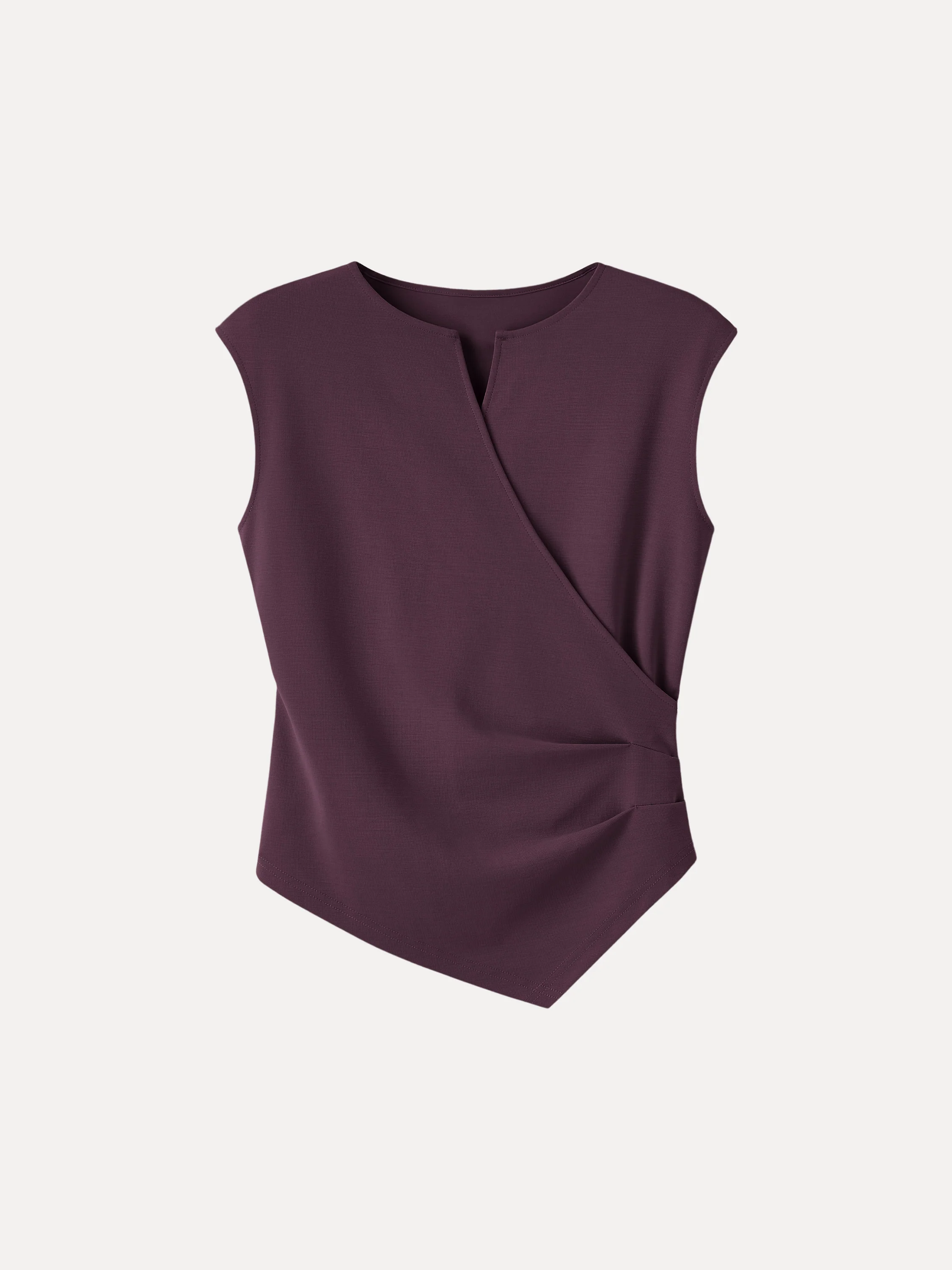 Surplice Wide Shoulder Tucked Angled Tank Top - Image 12