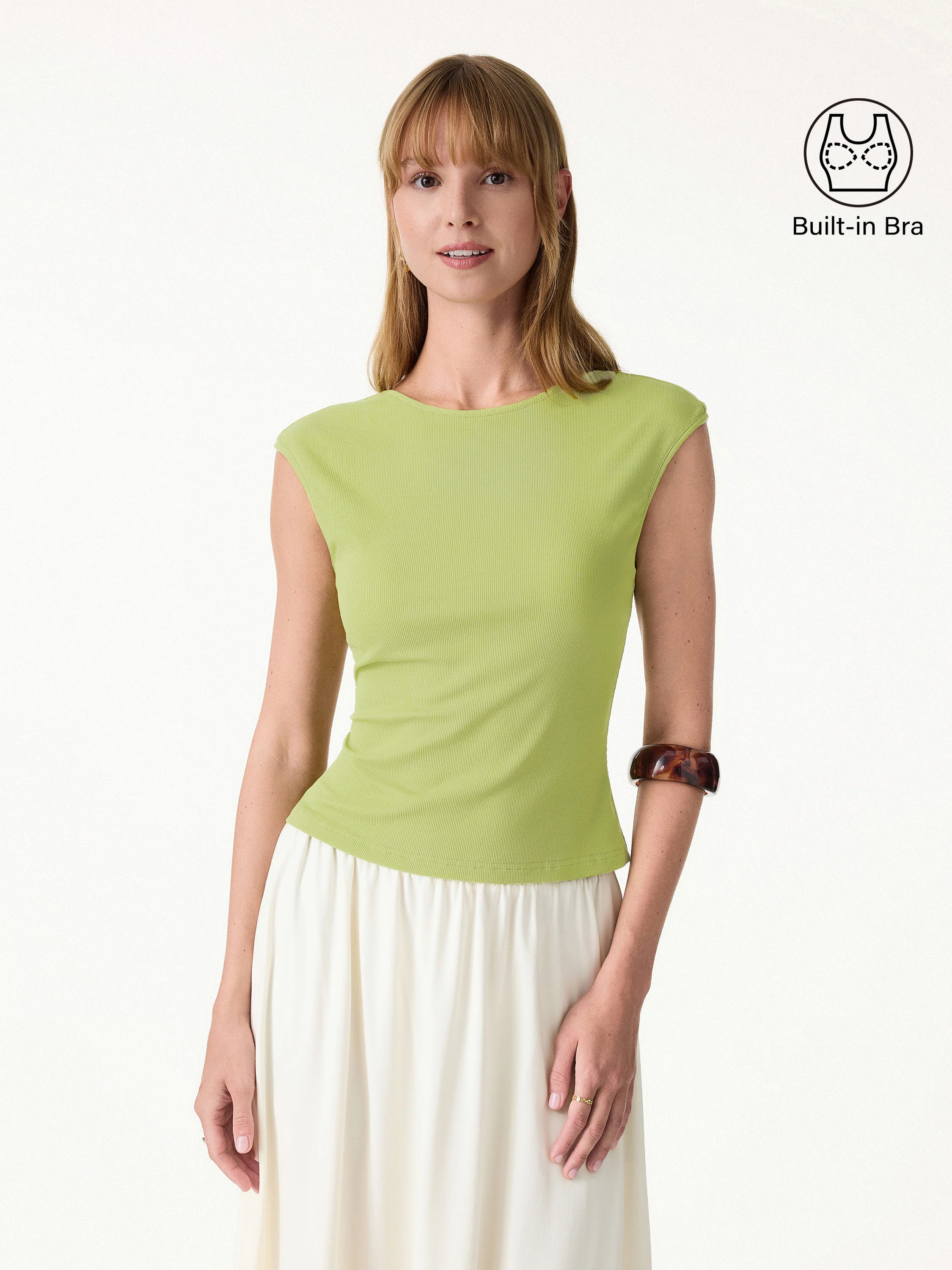 Sweat-Wicking Boatneck Open Back Bra Top - Image 3