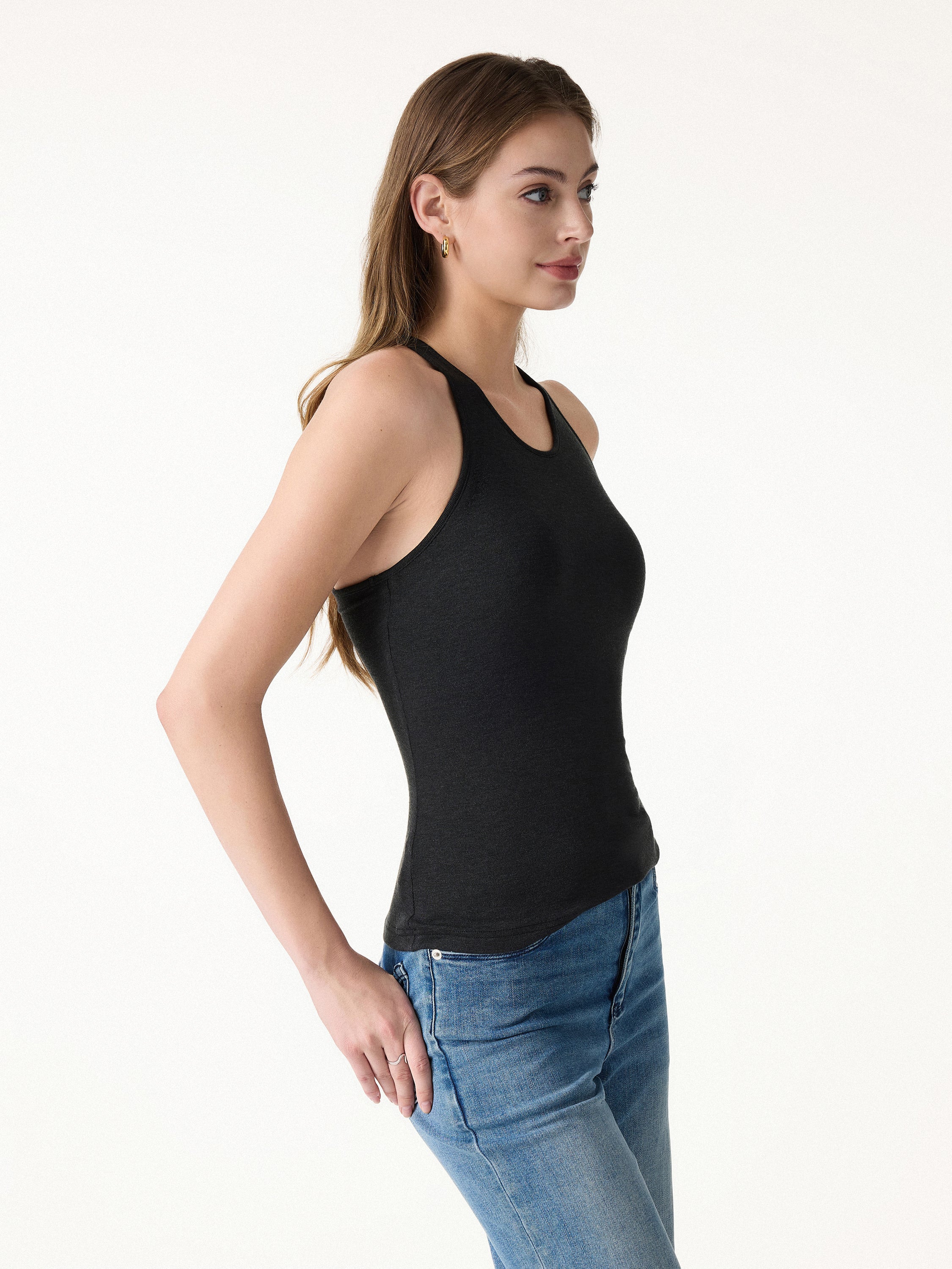 Sweat-Wicking Scoop Neck Bra Tank - Image 14