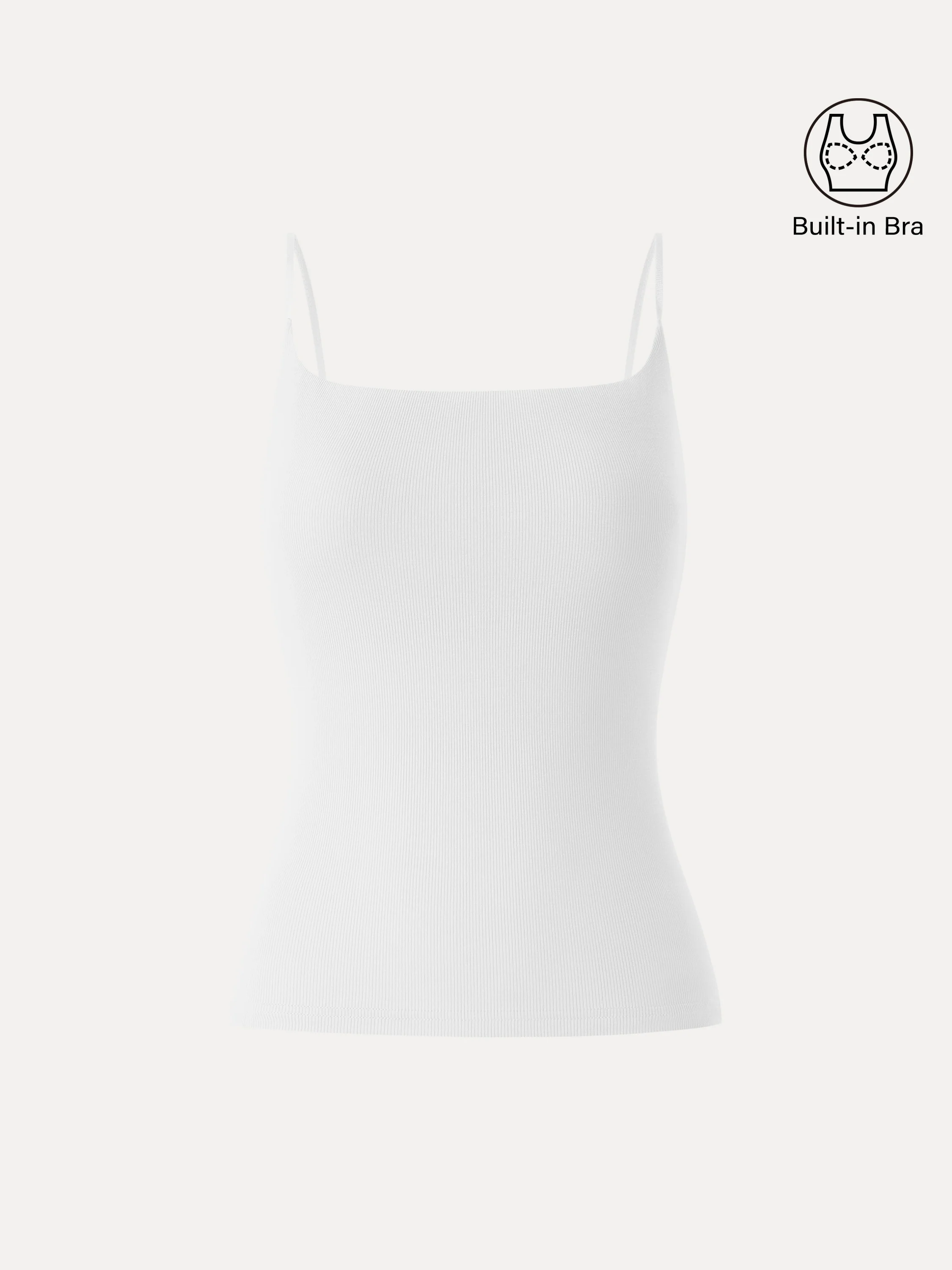 Sweat-Wicking Square Neck Stretchy Spaghetti Bra Tank - Image 3