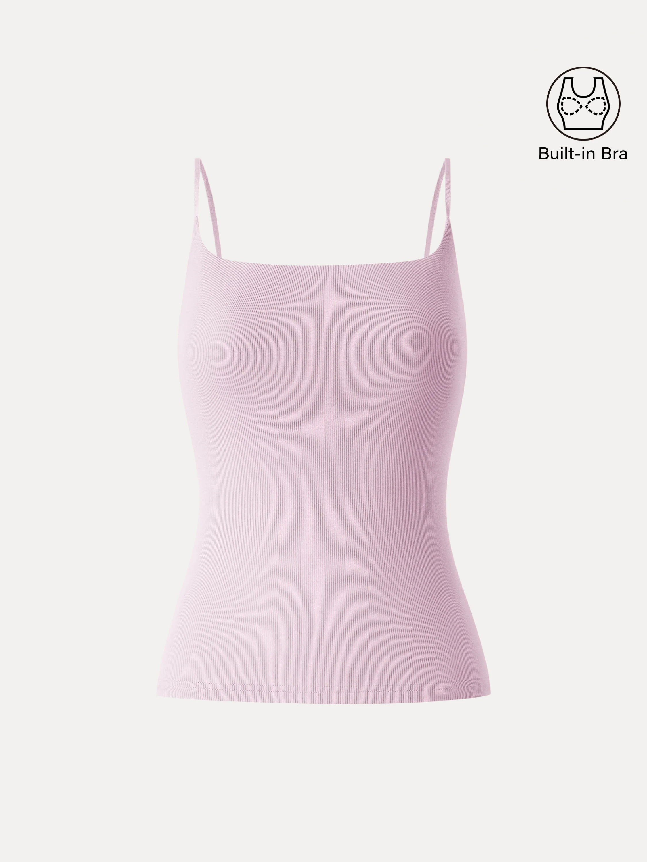 Sweat-Wicking Square Neck Stretchy Spaghetti Bra Tank - Image 4