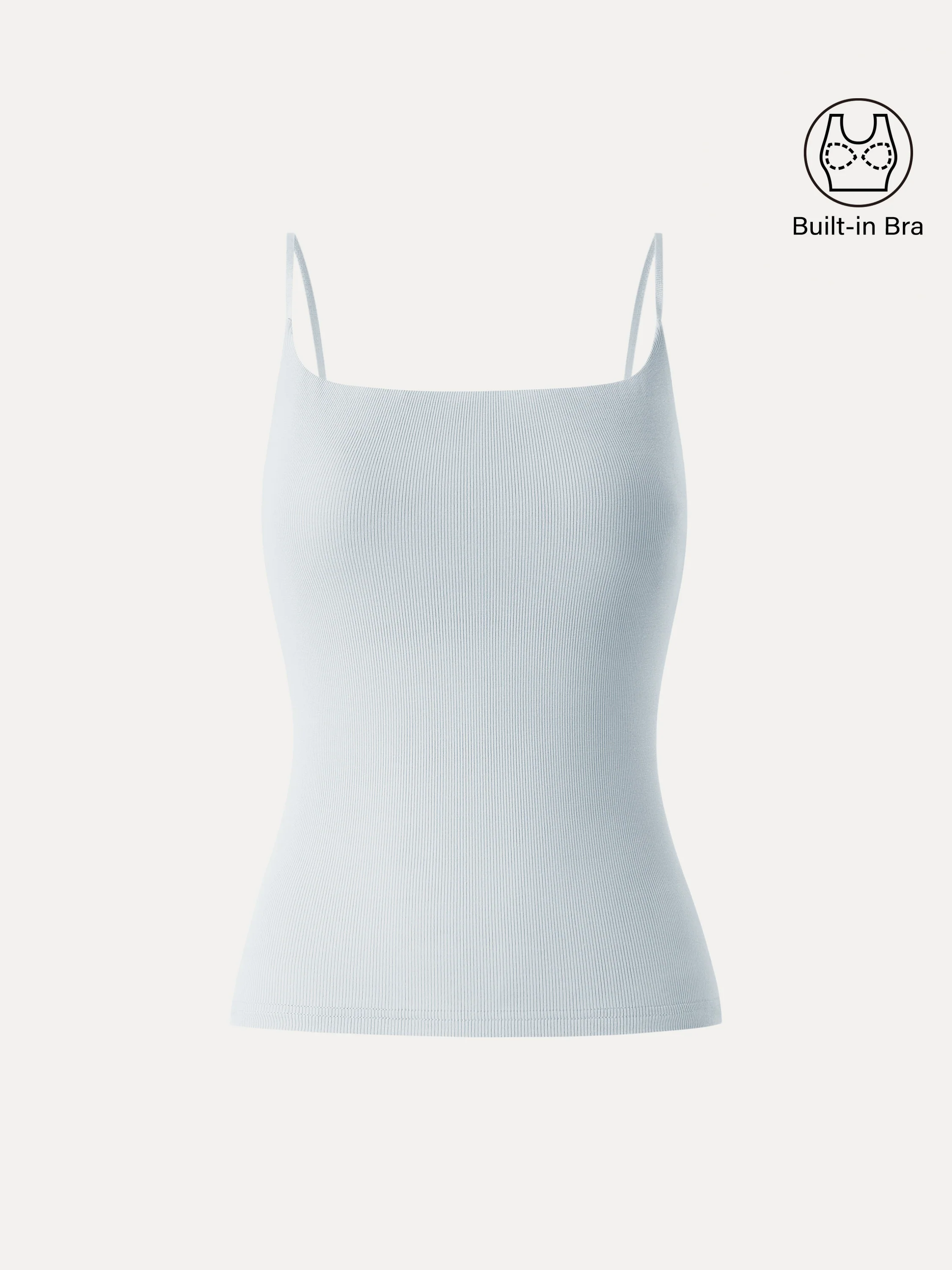 Sweat-Wicking Square Neck Stretchy Spaghetti Bra Tank - Image 6