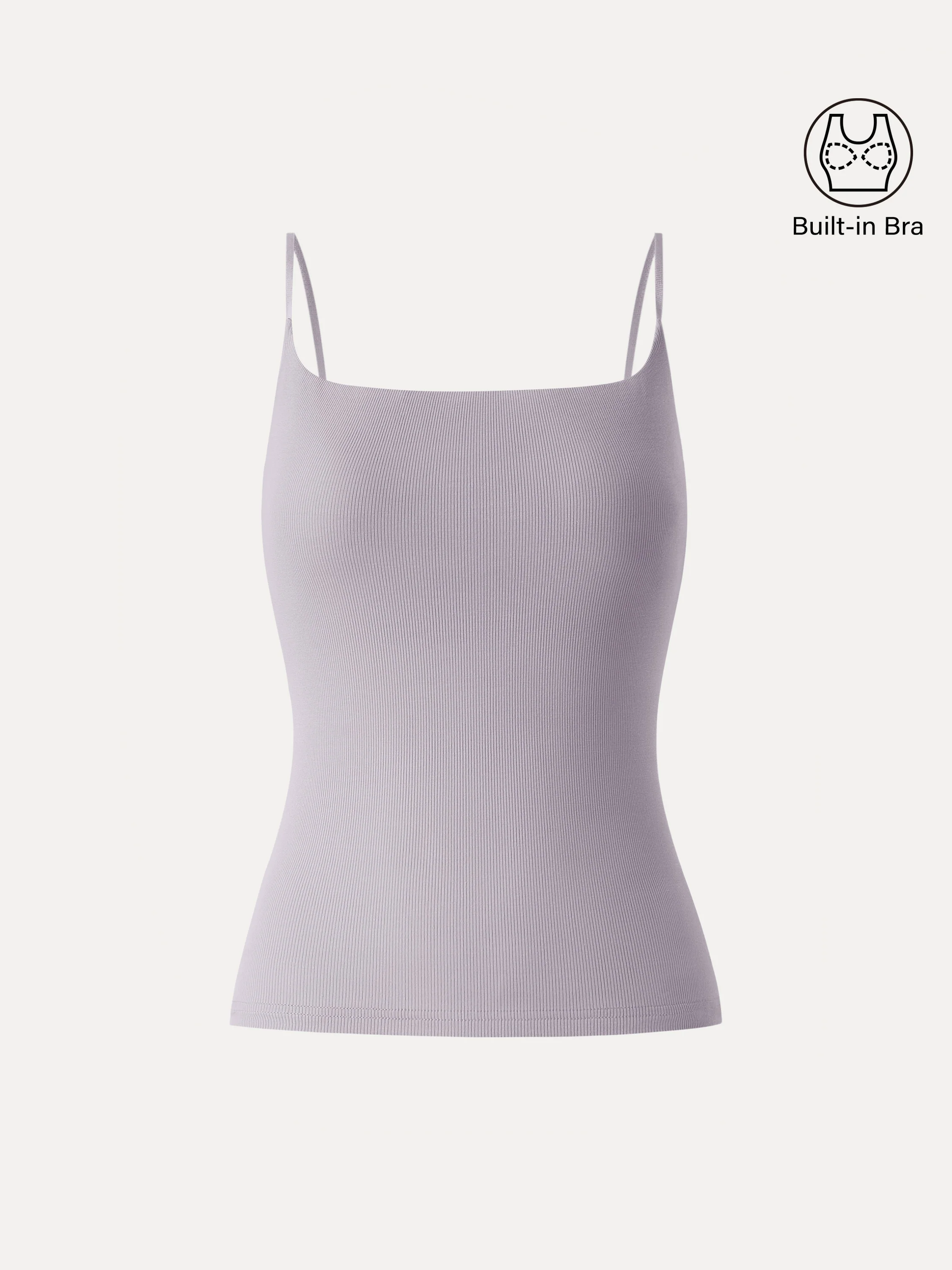 Sweat-Wicking Square Neck Stretchy Spaghetti Bra Tank - Image 8