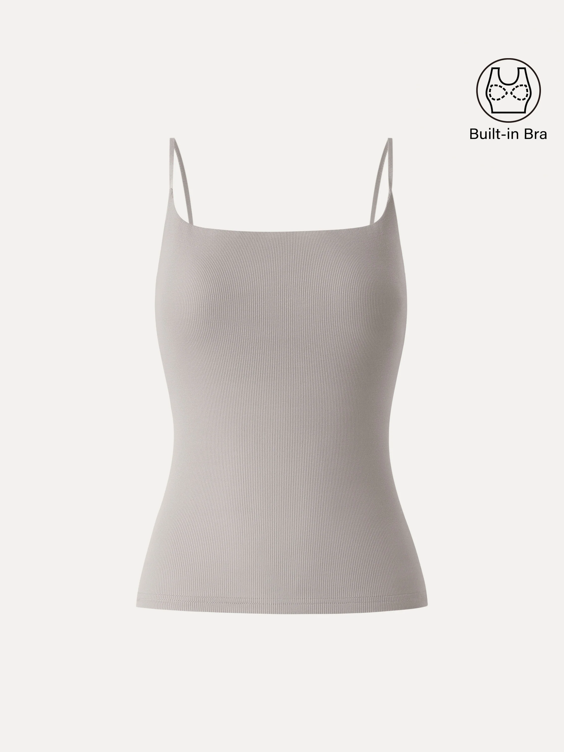 Sweat-Wicking Square Neck Stretchy Spaghetti Bra Tank - Image 9