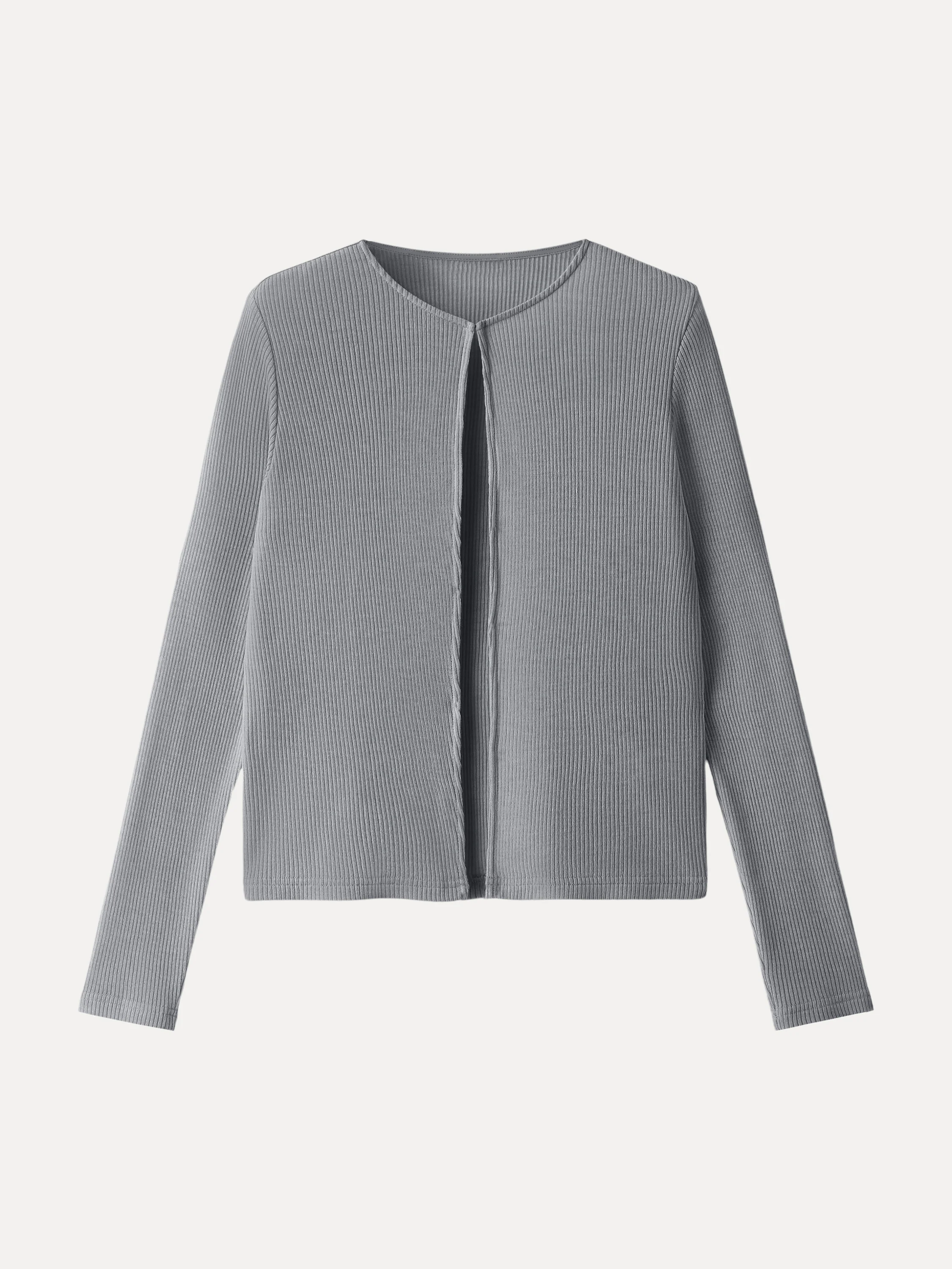 Textured Knit Relaxed Long Sleeve Cardigan - Image 11