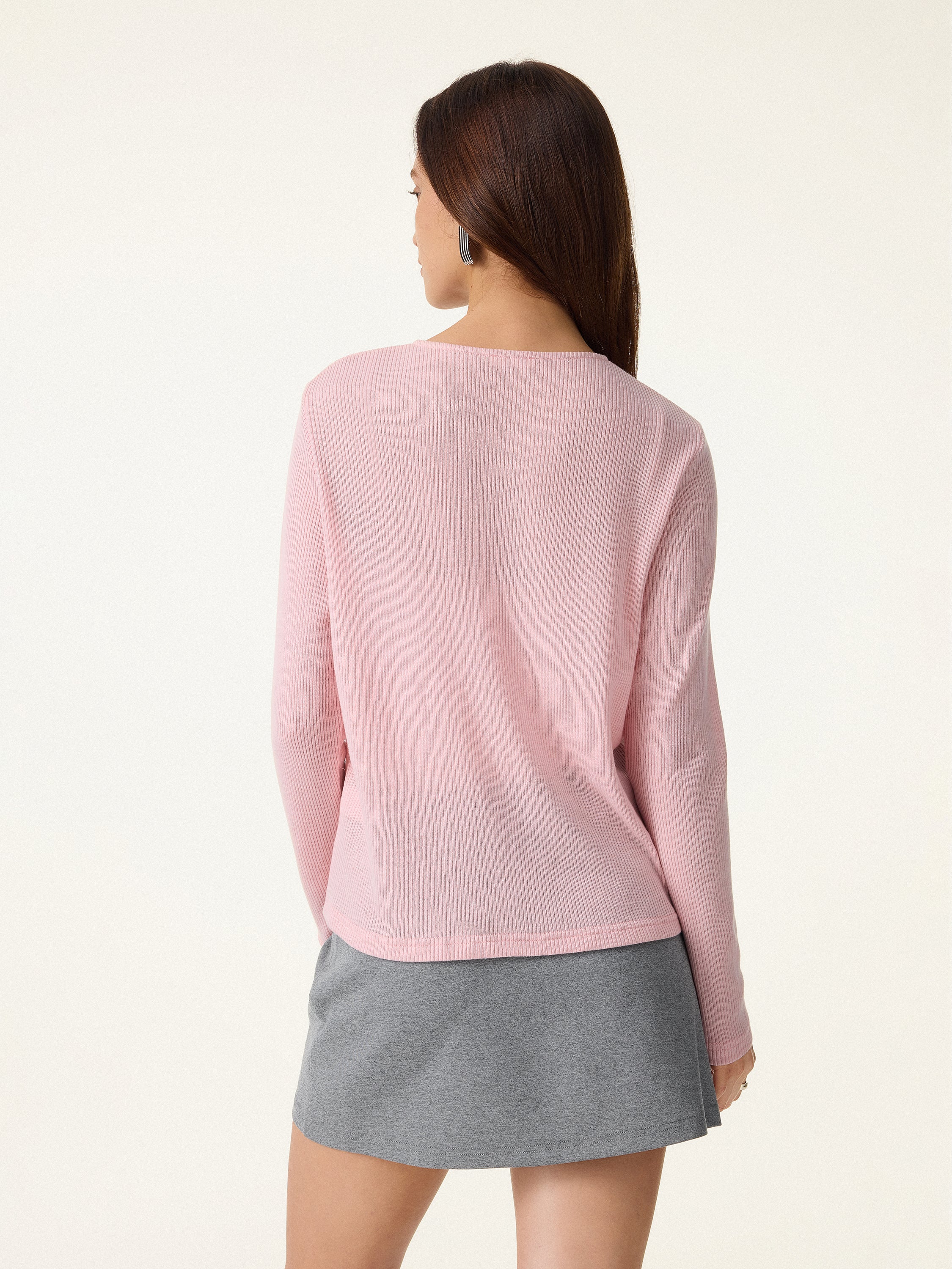 Textured Knit Relaxed Long Sleeve Cardigan - Image 7