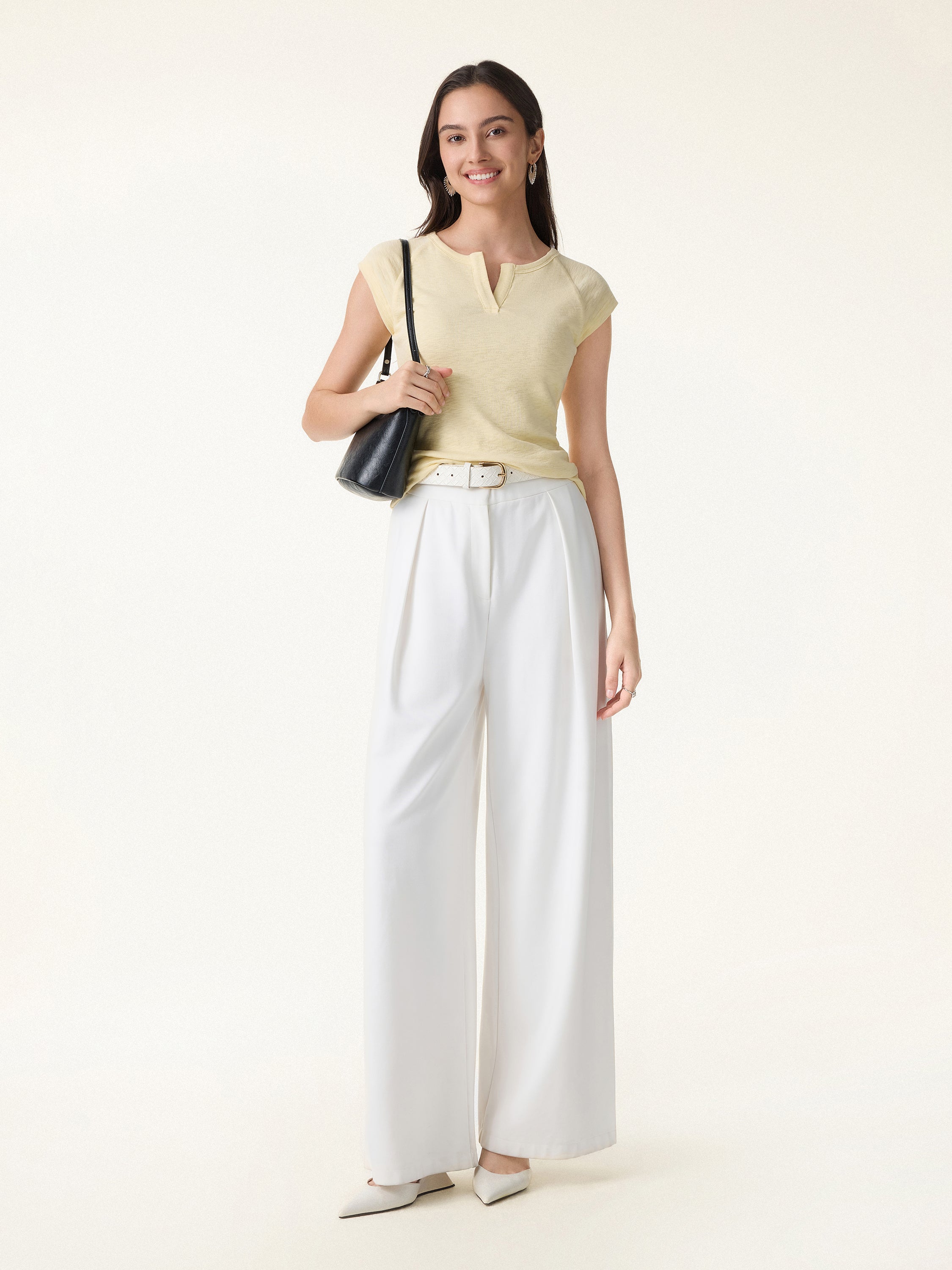 Textured Stretch Cotton Raglan Cap Sleeve Bra Tee - Image 3