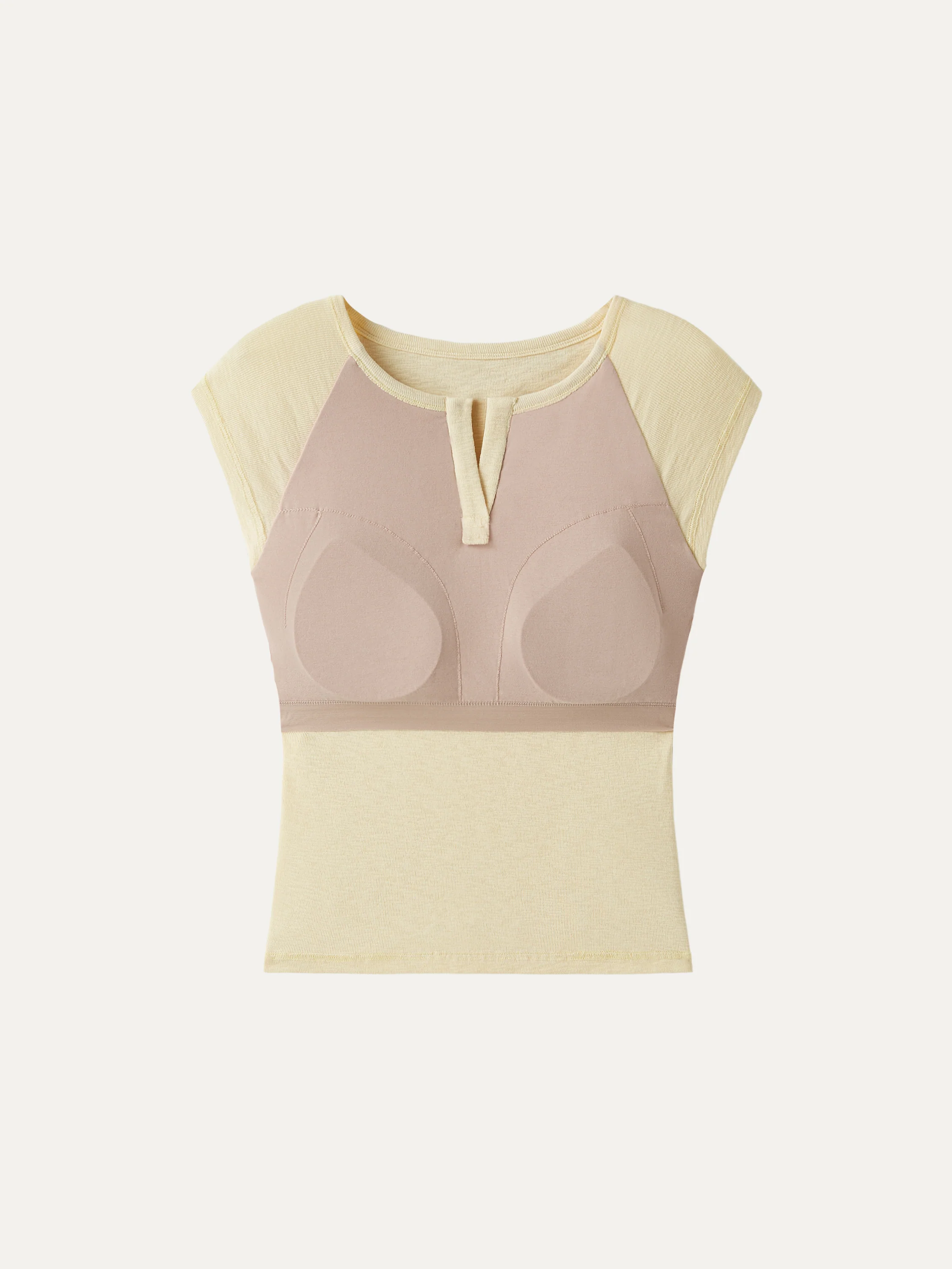 Textured Stretch Cotton Raglan Cap Sleeve Bra Tee - Image 8