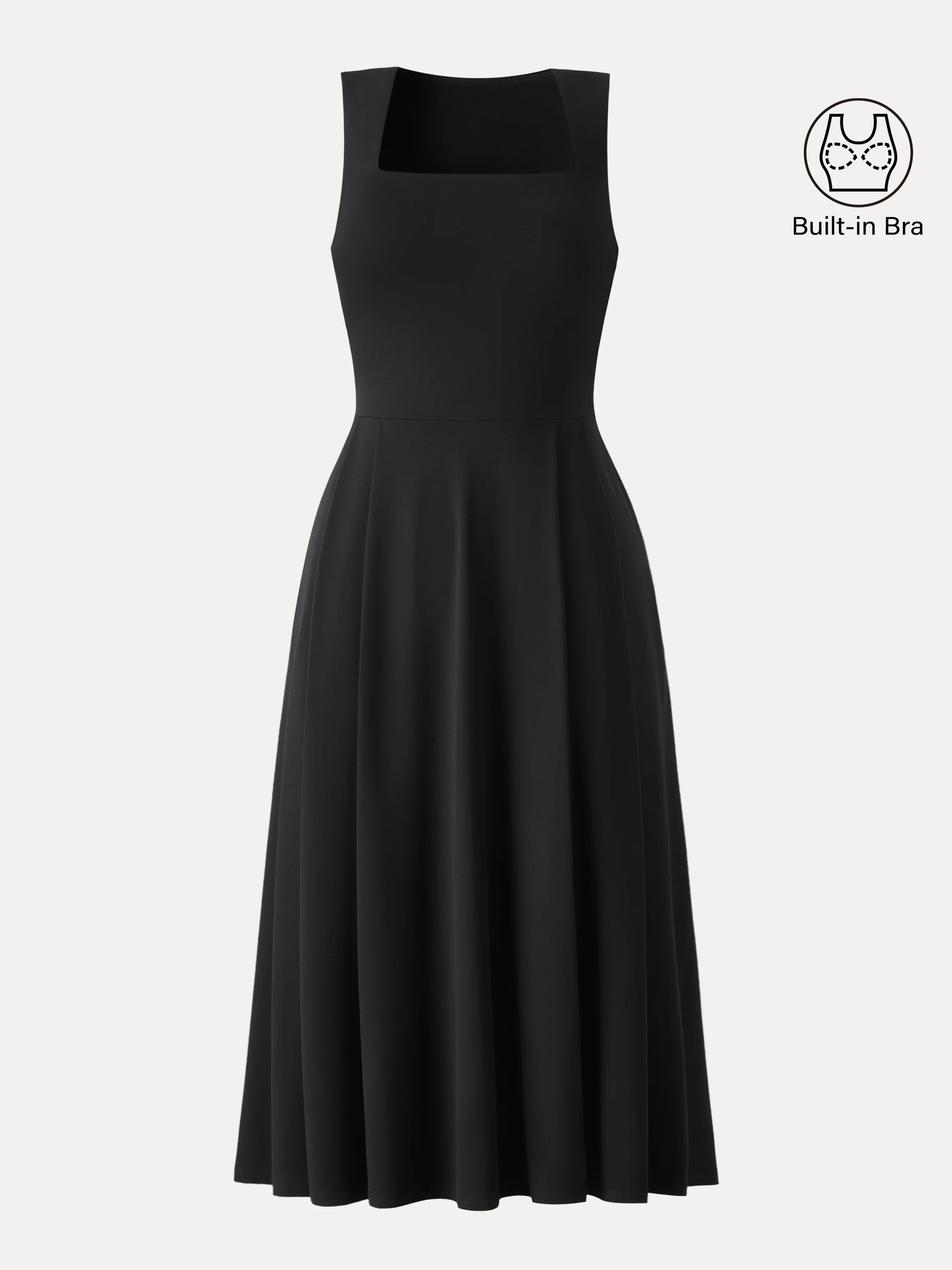 The Anytime Little Black Bra Dress with Pockets - Image 13