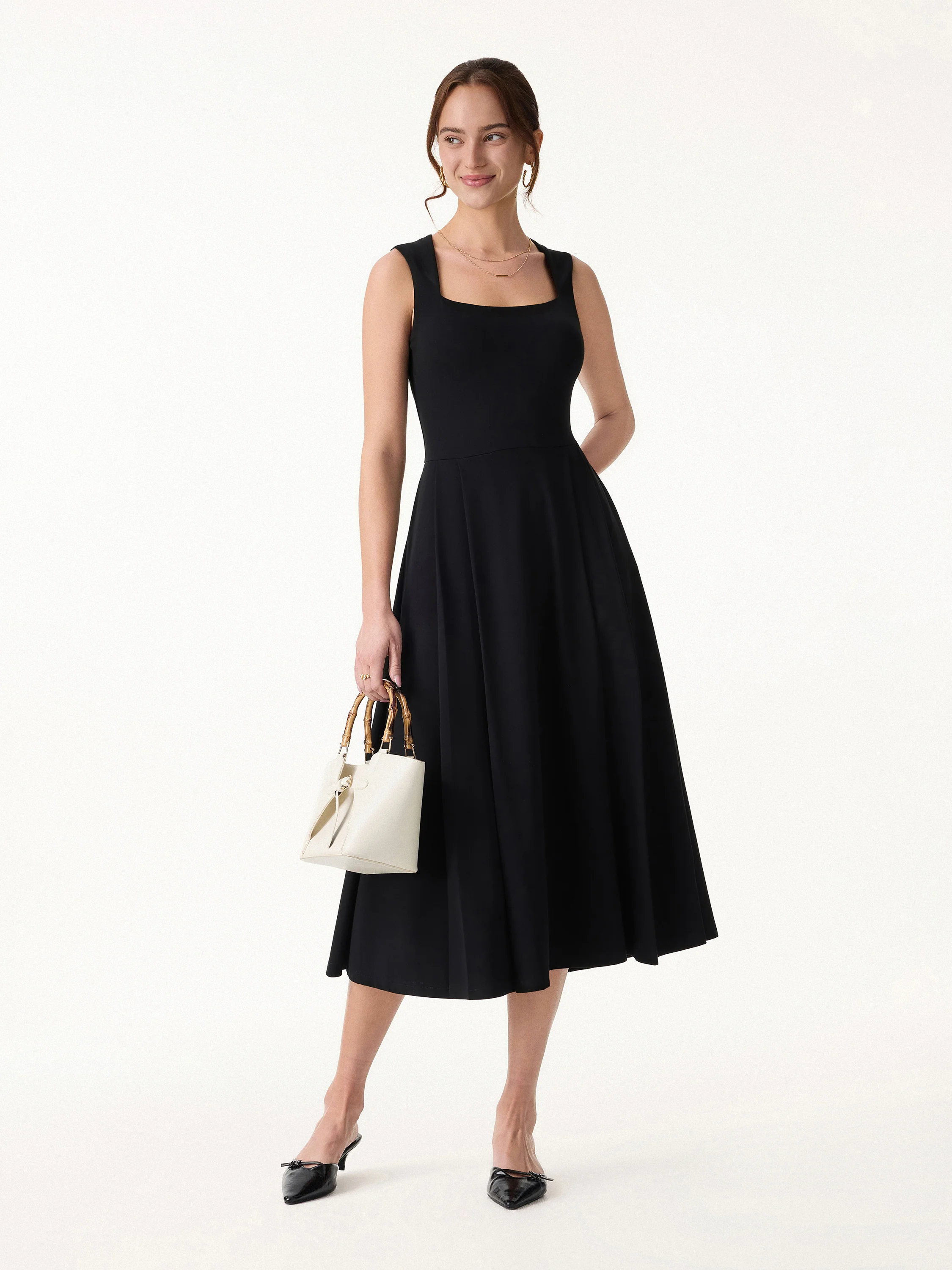 The Anytime Little Black Bra Dress with Pockets - Image 5