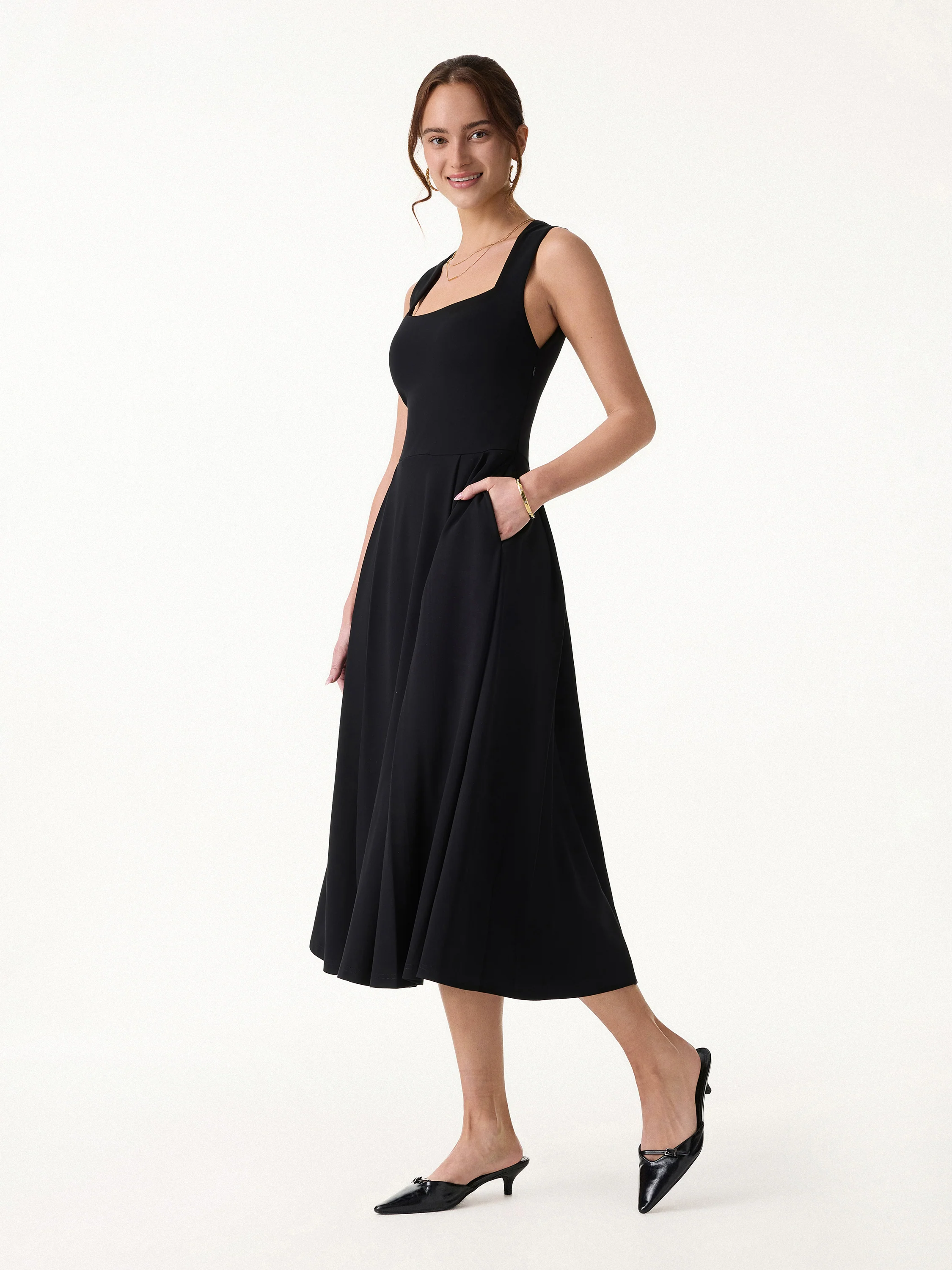 The Anytime Little Black Bra Dress with Pockets - Image 8
