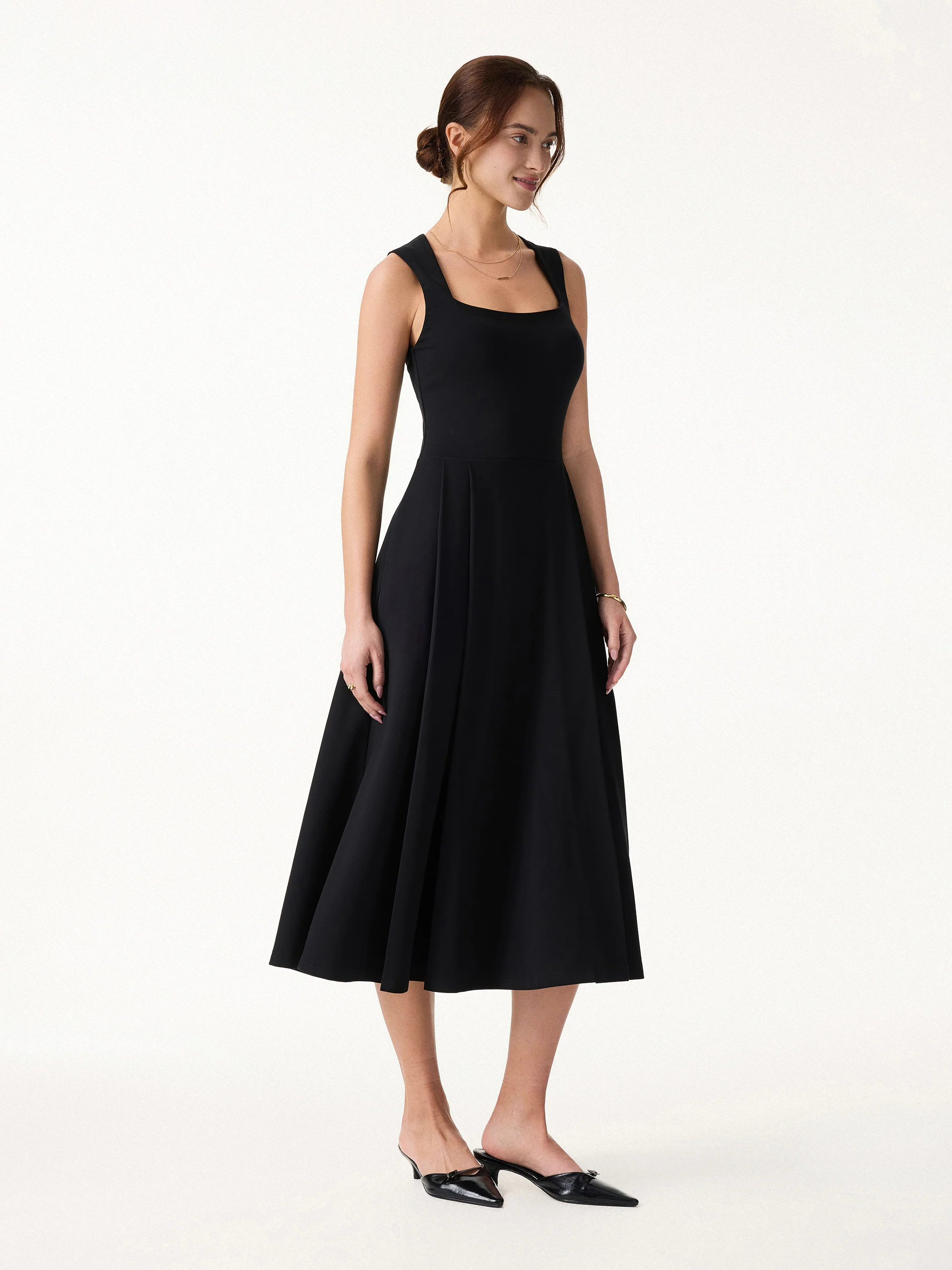 The Anytime Little Black Bra Dress with Pockets - Image 9