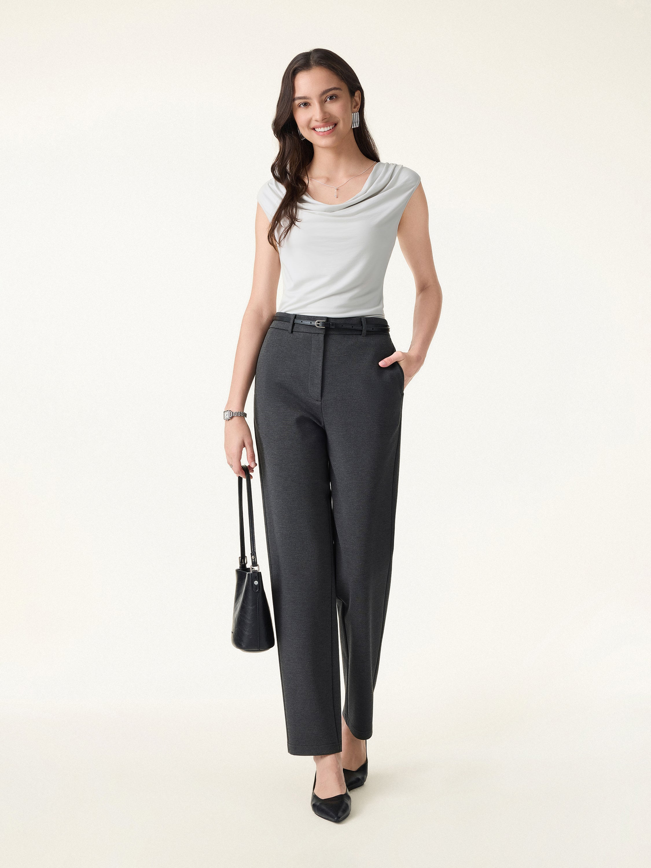 UltraSoft Matte Smooth Cowl Neck Long Tank - Image 5