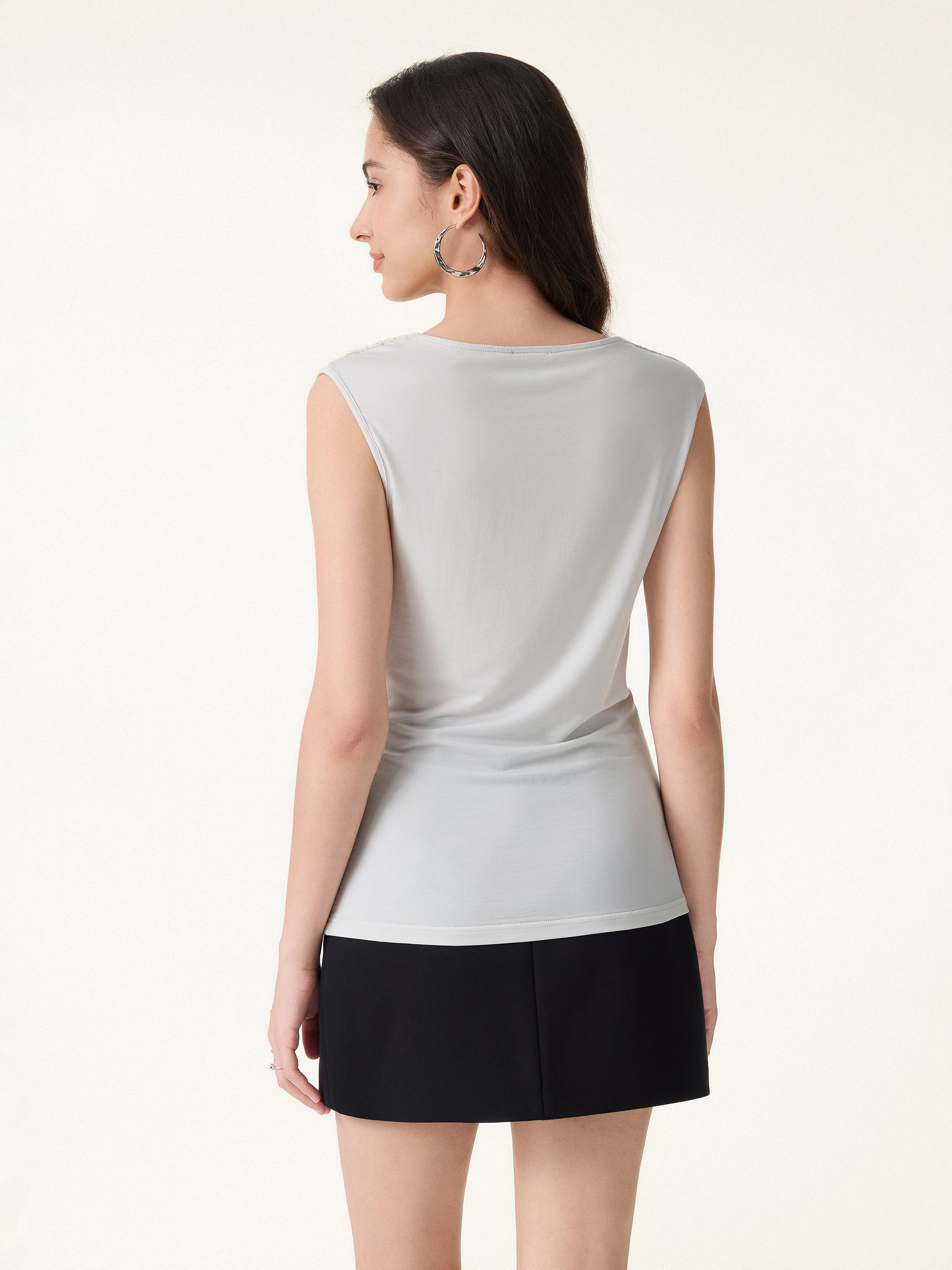 UltraSoft Matte Smooth Cowl Neck Long Tank - Image 8