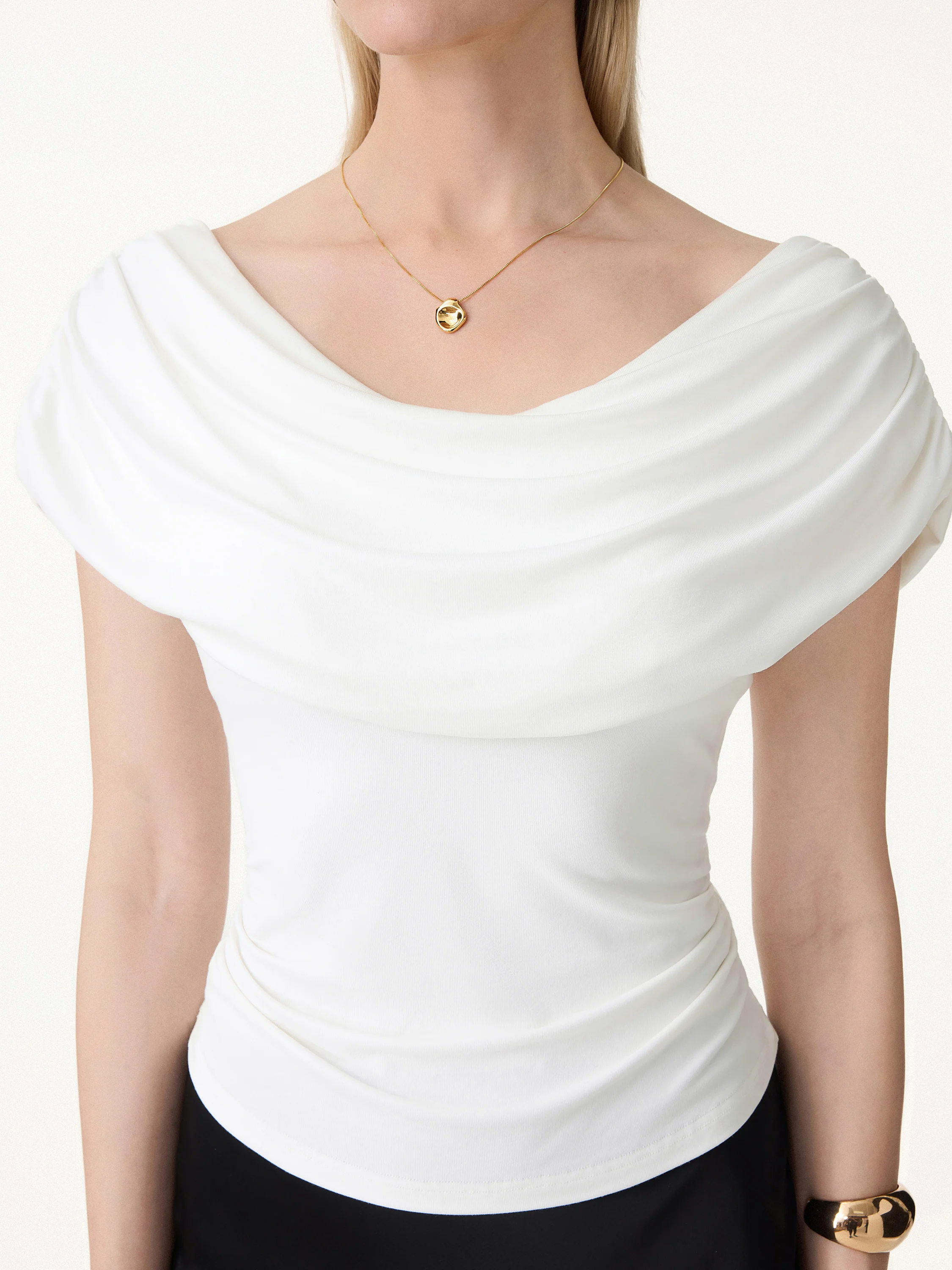 UltraSoft SkinKiss Draped U-Neck Ruched Bra Top