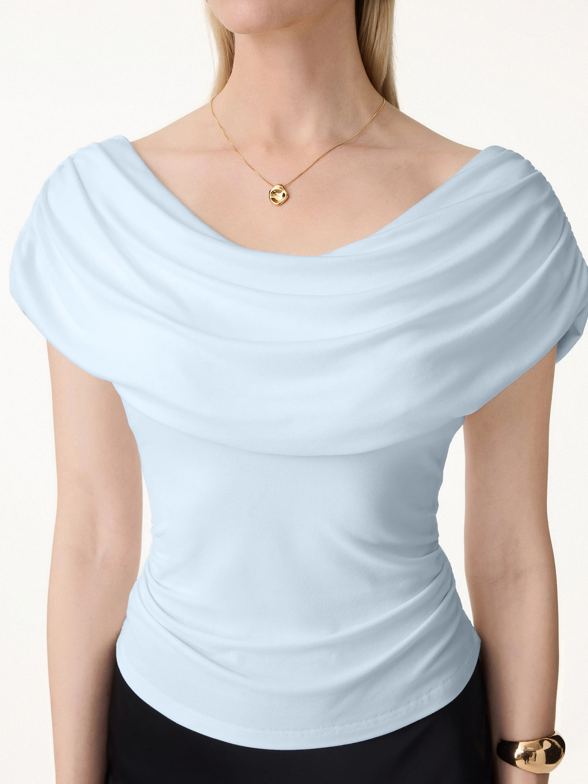 UltraSoft SkinKiss Draped U-Neck Ruched Bra Top - Image 13