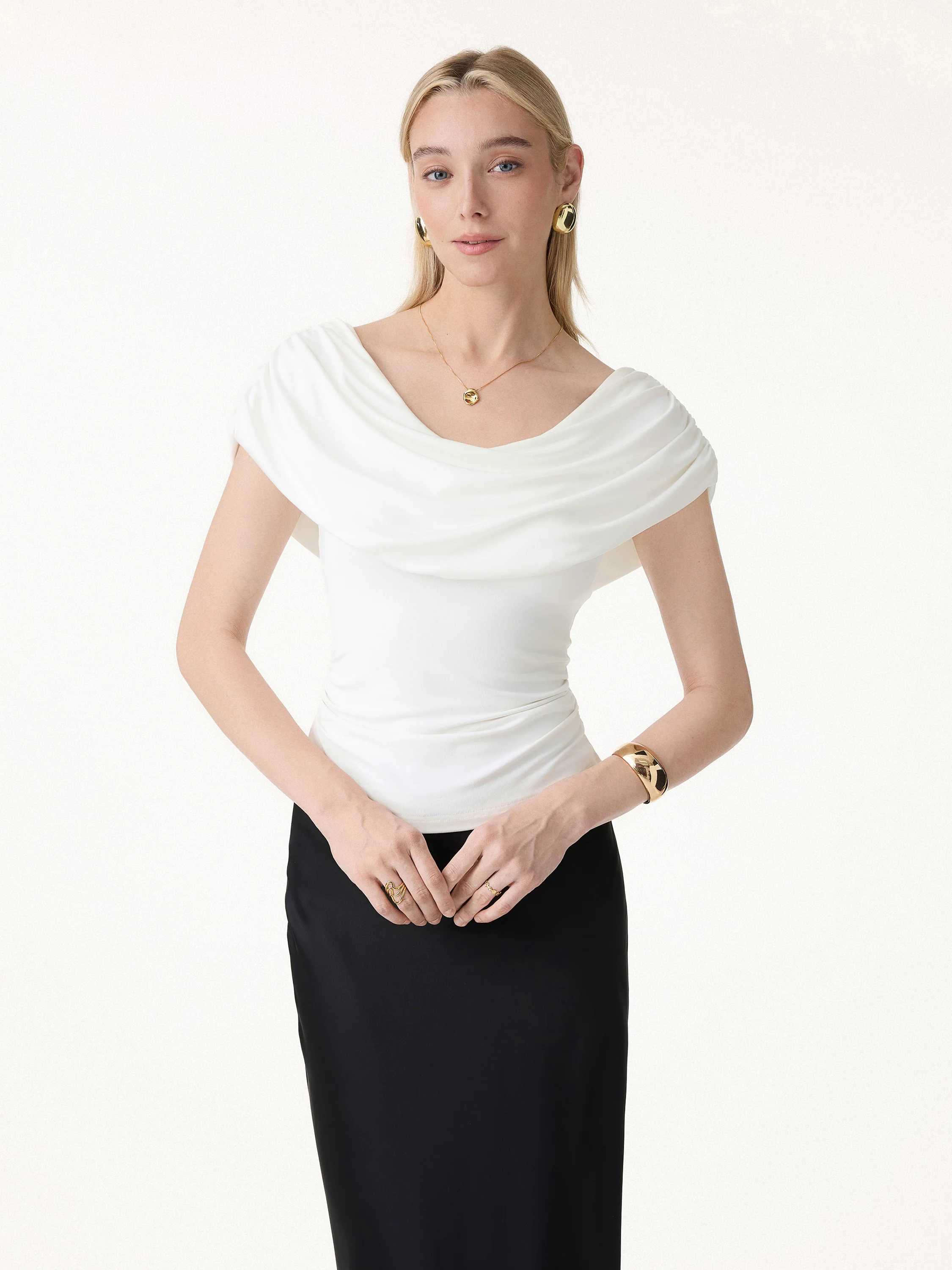 UltraSoft SkinKiss Draped U-Neck Ruched Bra Top - Image 2
