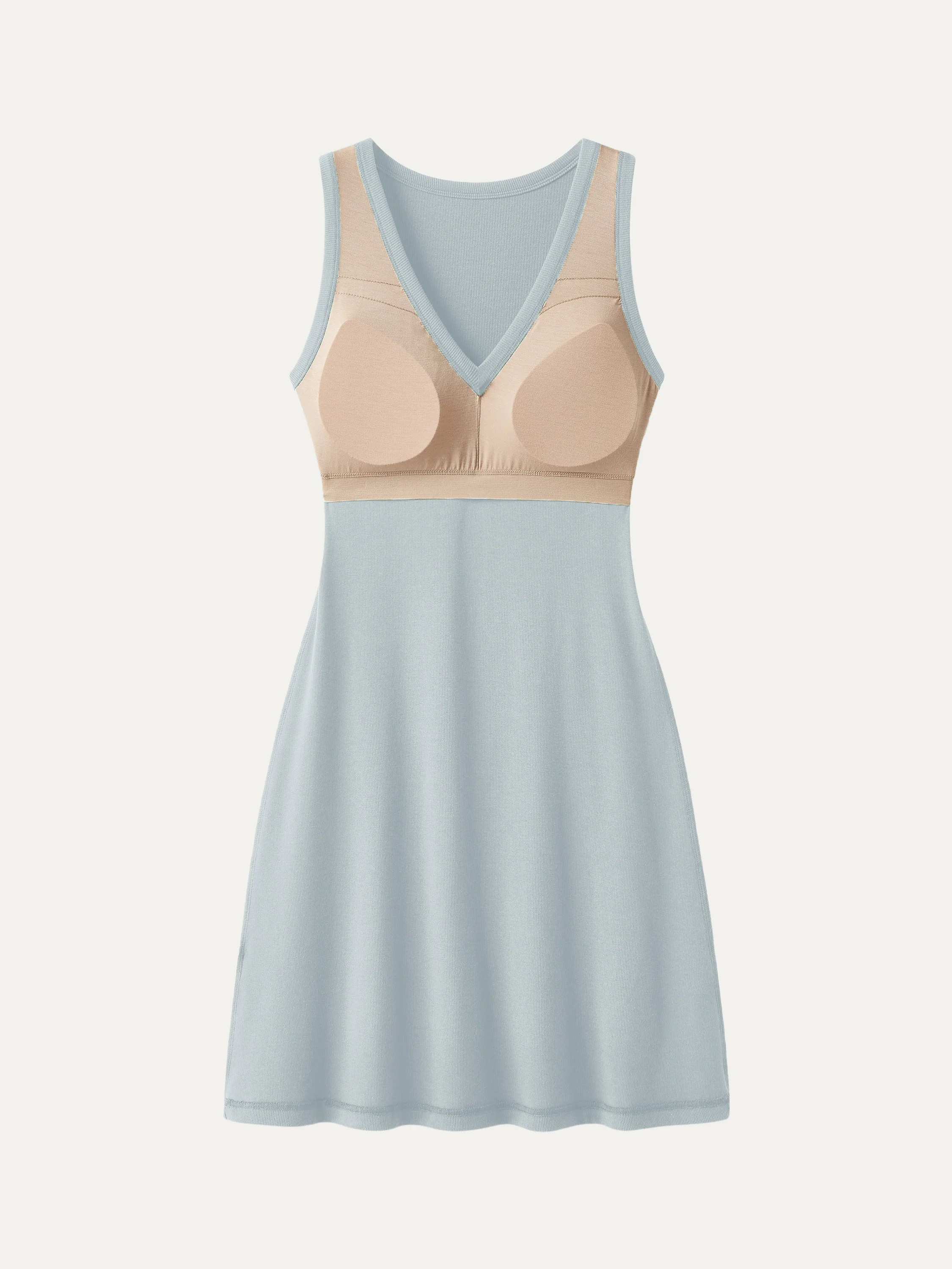 Flattering V-neck A-line New Airy Bra Tank Dress - Image 11