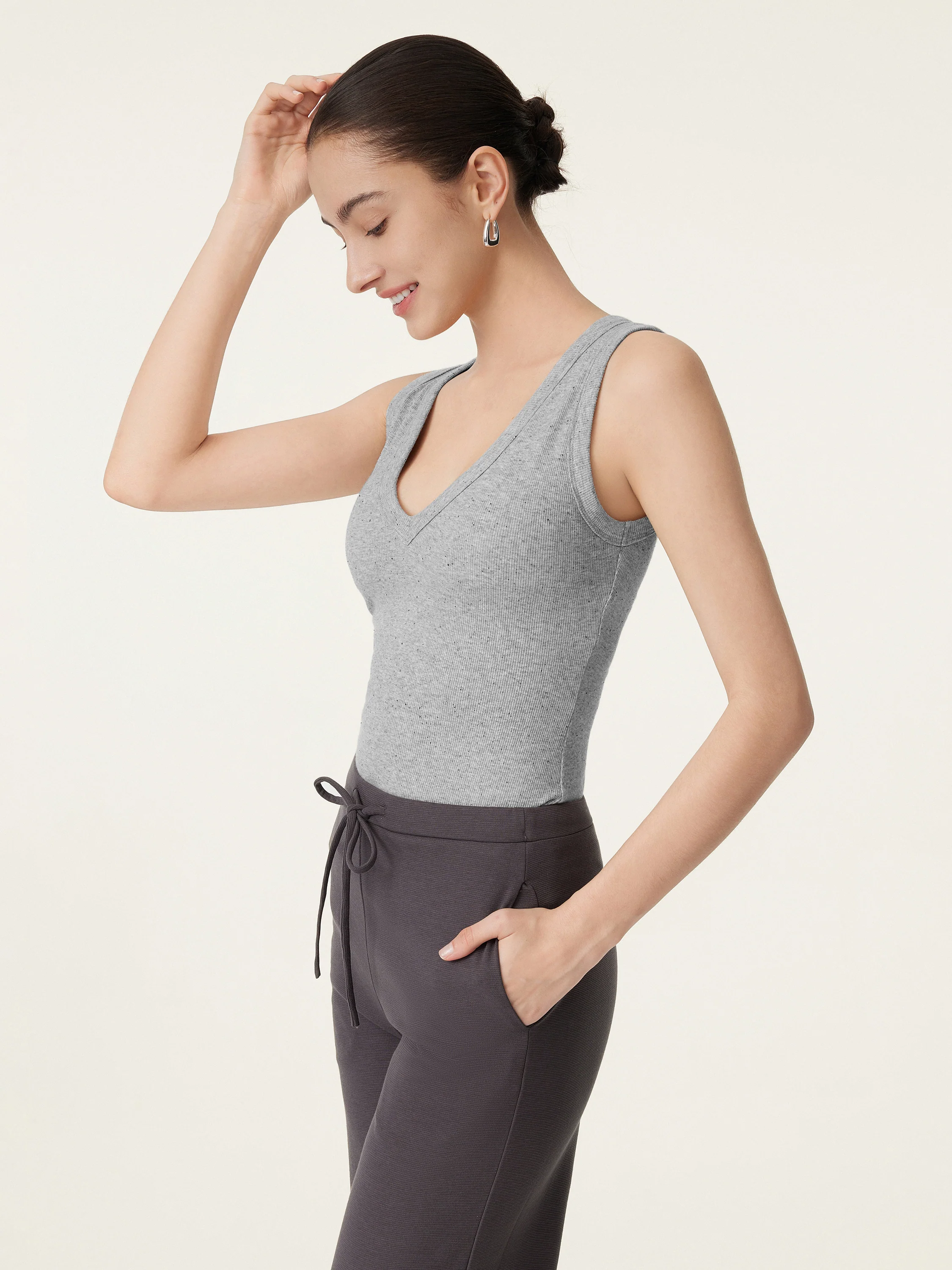 Stretchy V-neck Cotton New Airy Bra Tank - Image 5